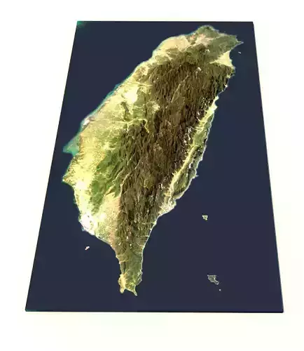 TAIWAN MAIN ISLAND 3D Terrain  Topography MAP