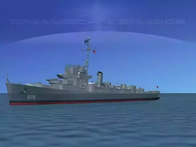 Destroyer Escort DE-576 USS Barr 3D model
