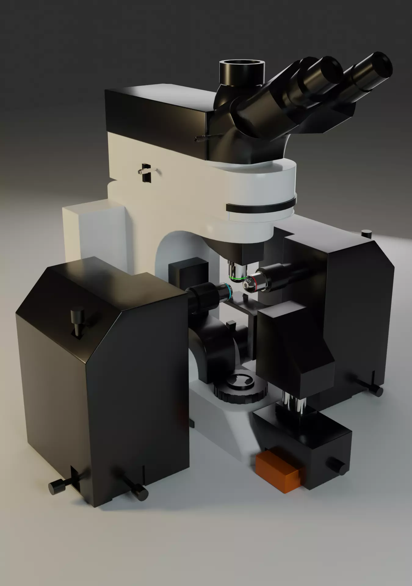 Fluorescence Microscope Low-poly 3D model