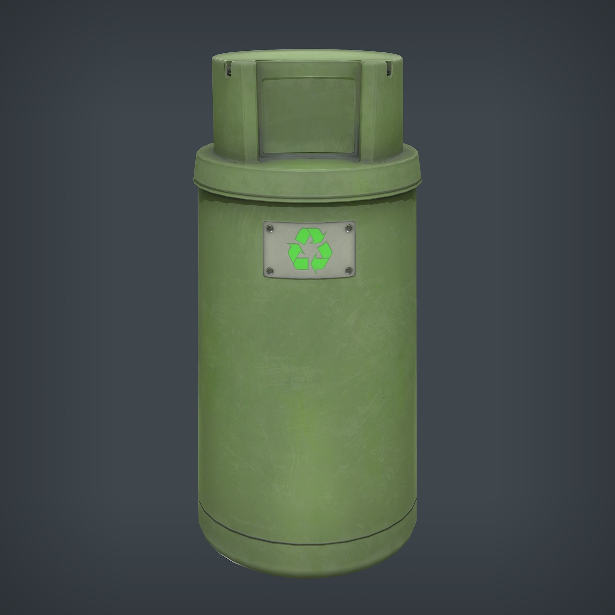 Trash Bin Low-poly 3D model_2