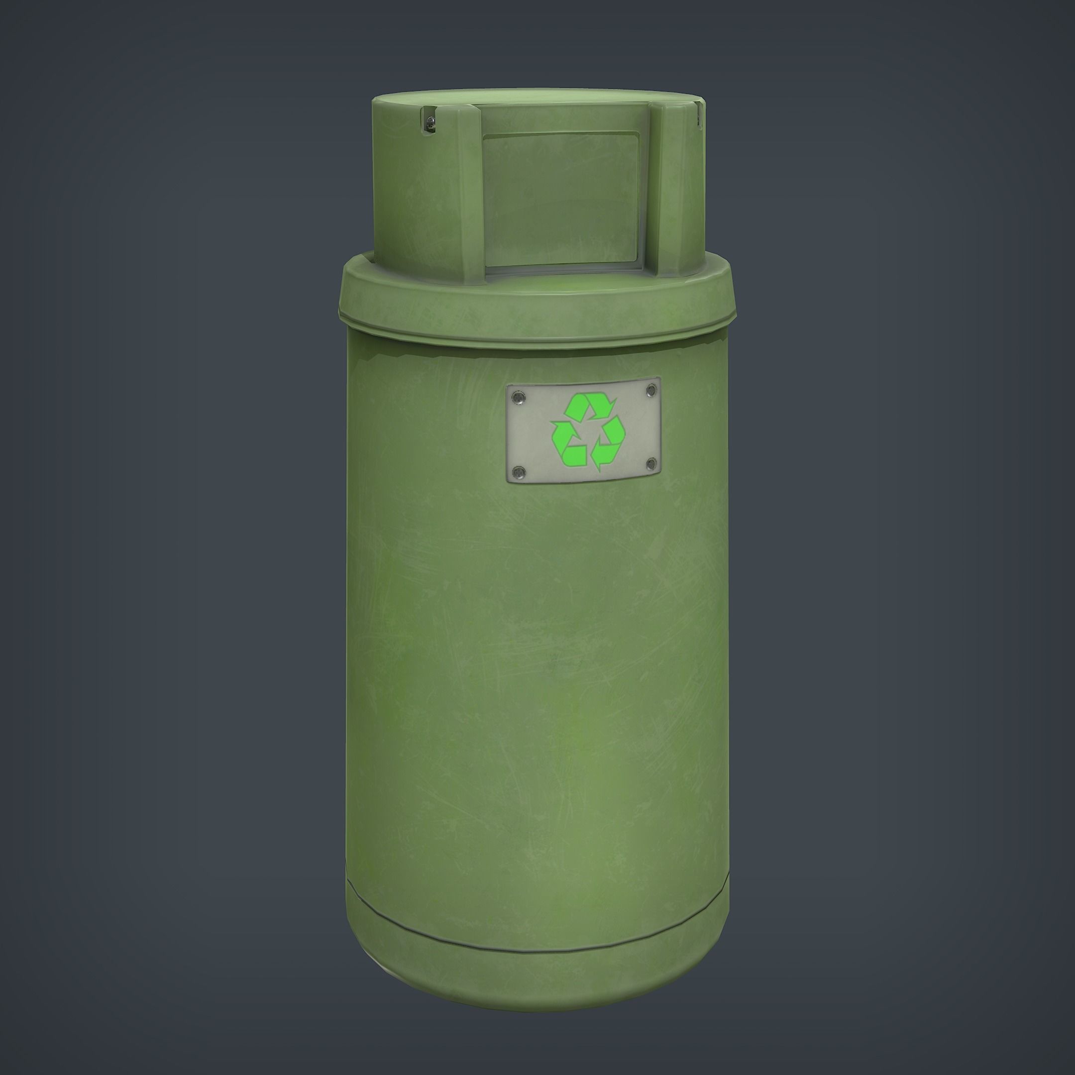 Trash Bin Low-poly 3D model_1