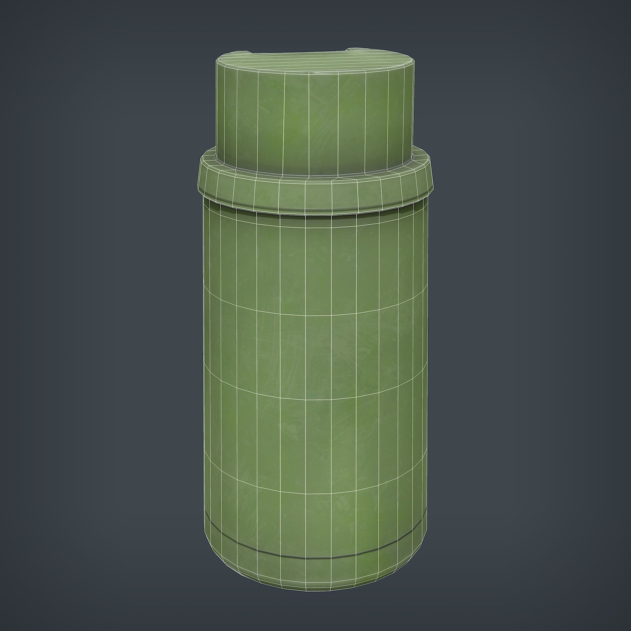 Trash Bin Low-poly 3D model_8