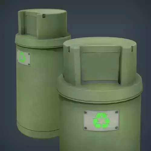 Trash Bin Low-poly 3D model
