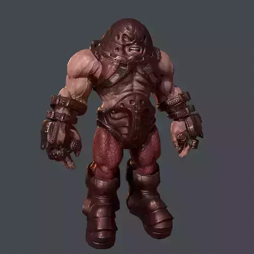 Juggernaut armored man Low-poly 3D model