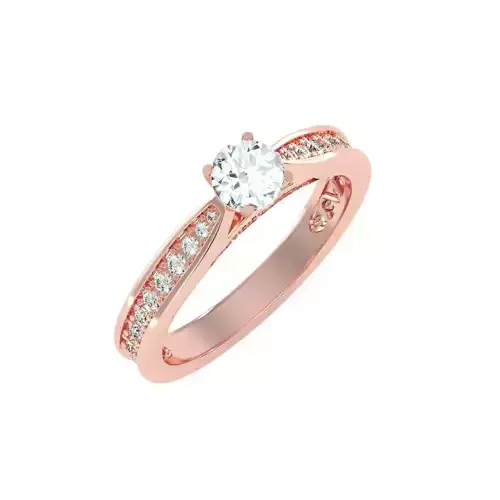 solitaire wedding engagement women ring 3dm stl render detail