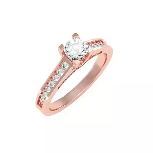 solitaire wedding engagement women ring 3dm stl render detail