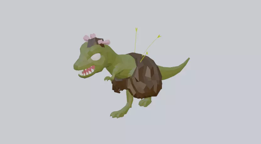 Dinosaur stone age game model Low-poly 3D model