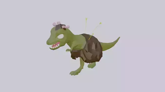 Dinosaur stone age game model Low-poly 3D model