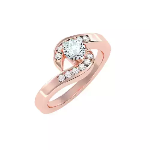solitaire wedding engagement women ring 3dm stl render detail