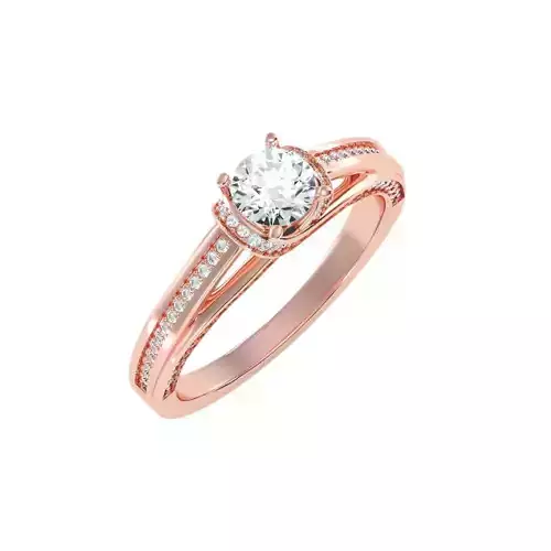 solitaire wedding engagement women ring 3dm stl render detail