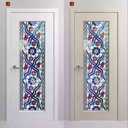 Stained glass interior doors set 3D model