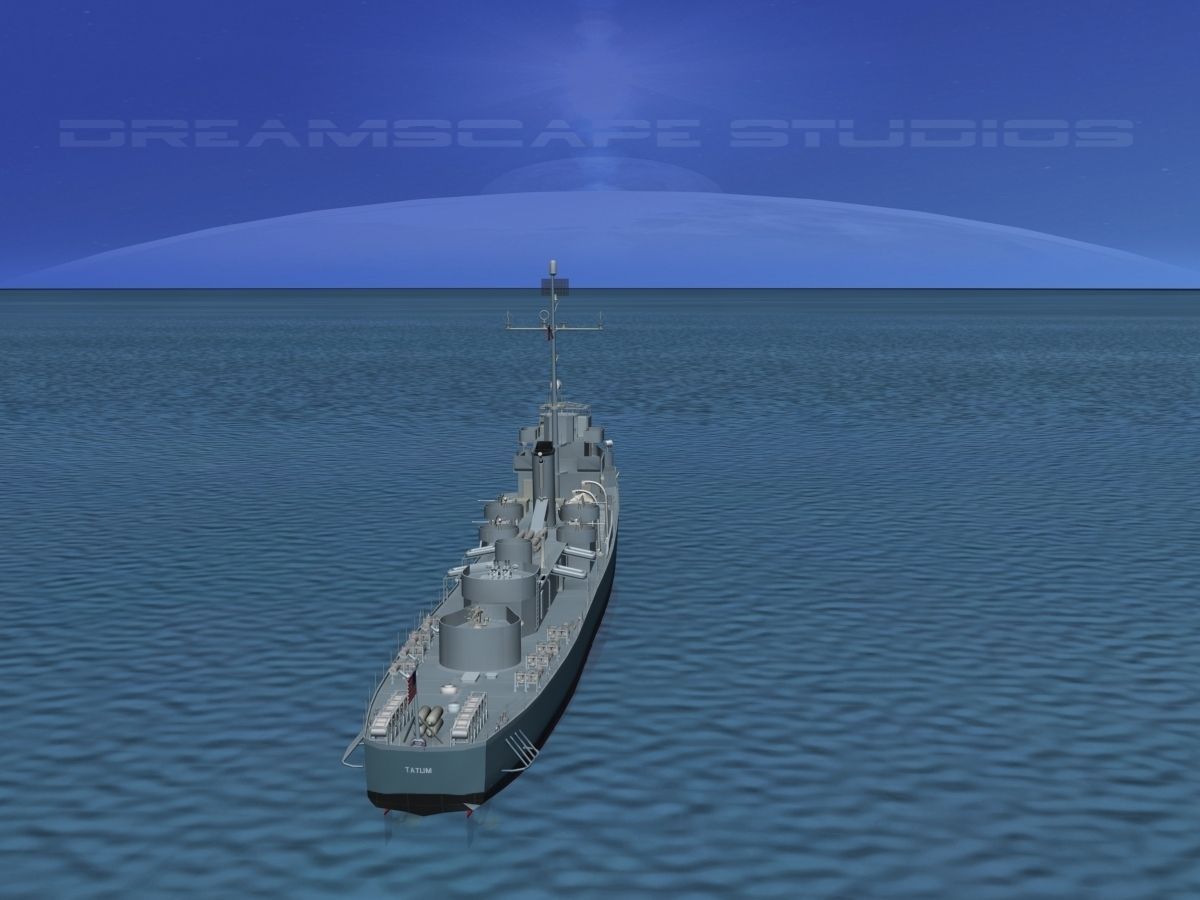Destroyer Escort DE-789 USS Tatum 3D model_5