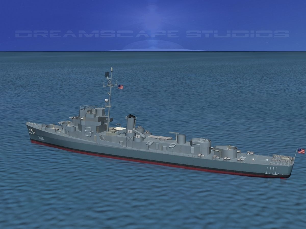 Destroyer Escort DE-789 USS Tatum 3D model_7