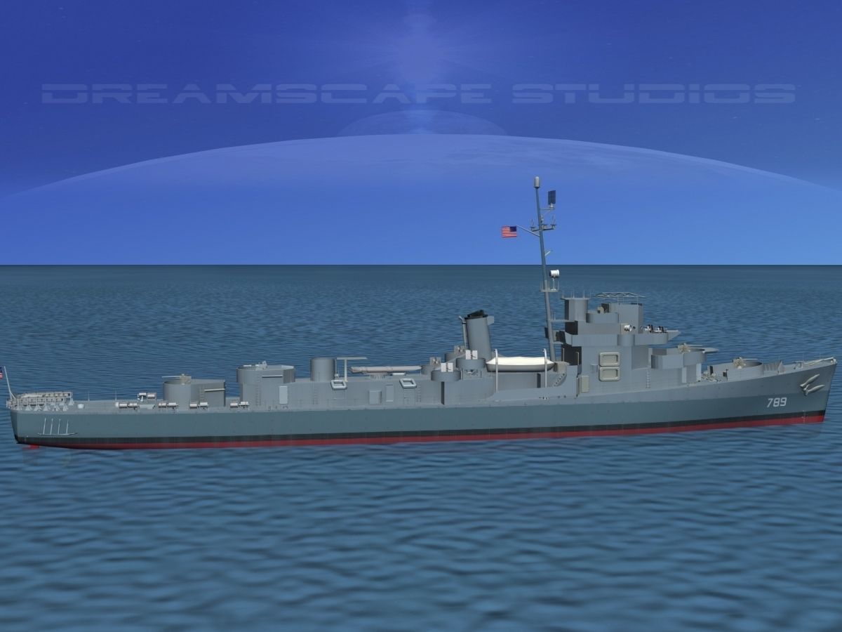Destroyer Escort DE-789 USS Tatum 3D model_3