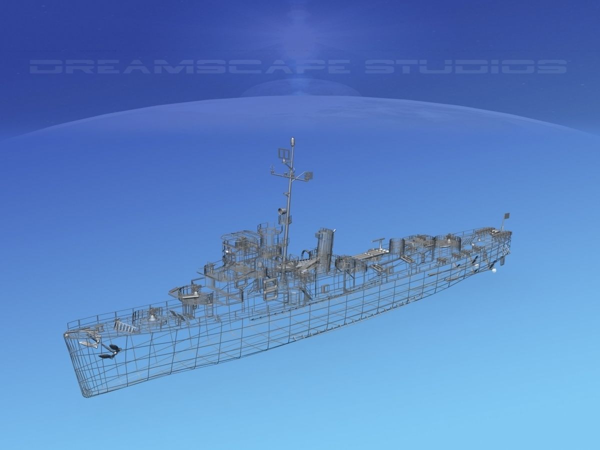 Destroyer Escort DE-789 USS Tatum 3D model_13