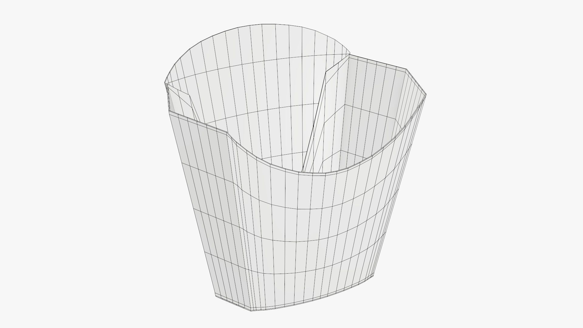 Fast food french fries paper box 01 3D model_5