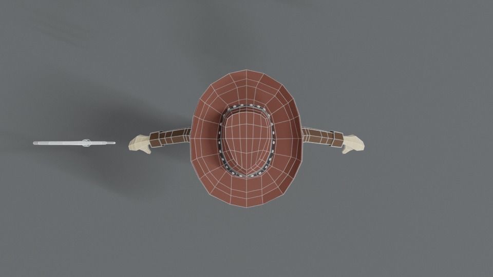 Low Poly Cartoon Cowboy Low-poly 3D model_17