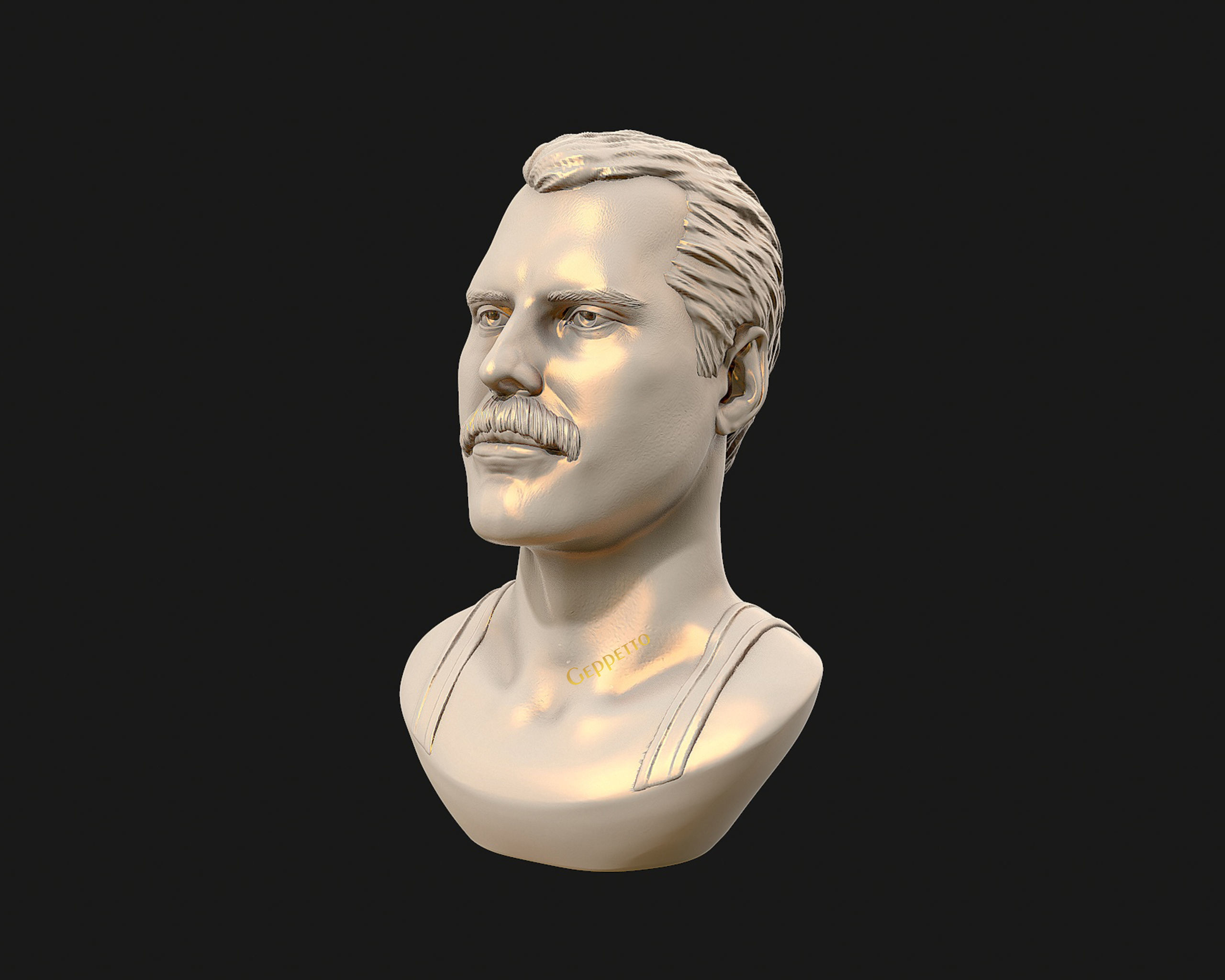 Freddie Mercury 3D printable portrait 3D print model_21
