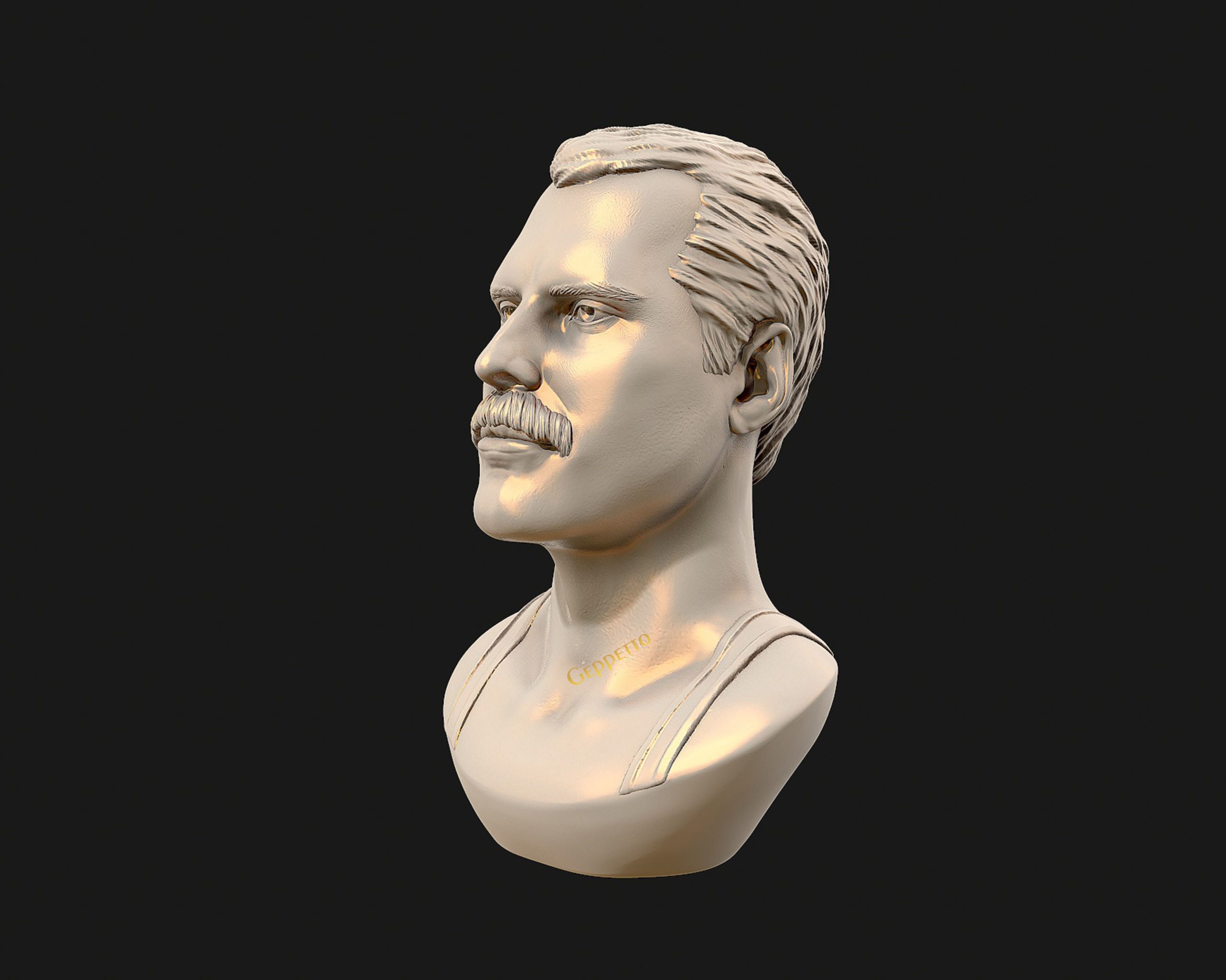 Freddie Mercury 3D printable portrait 3D print model_22