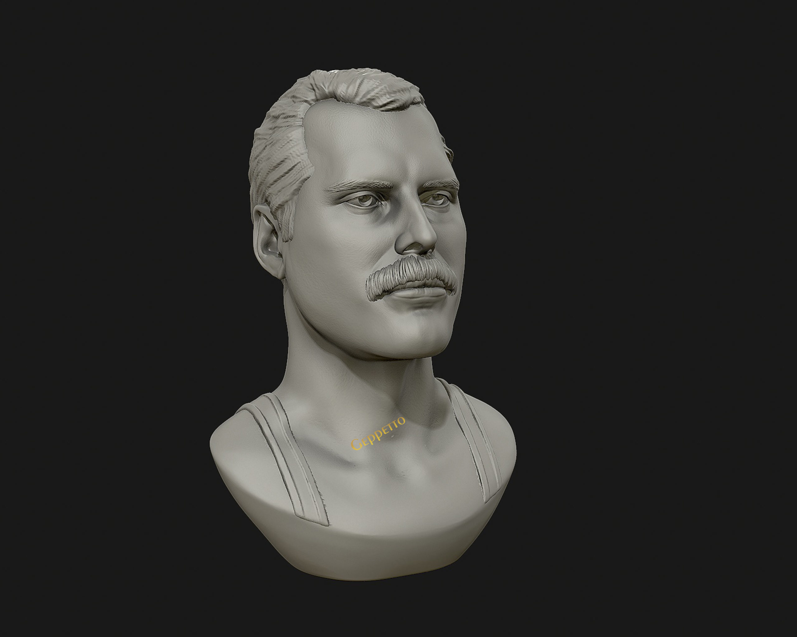 Freddie Mercury 3D printable portrait 3D print model_16