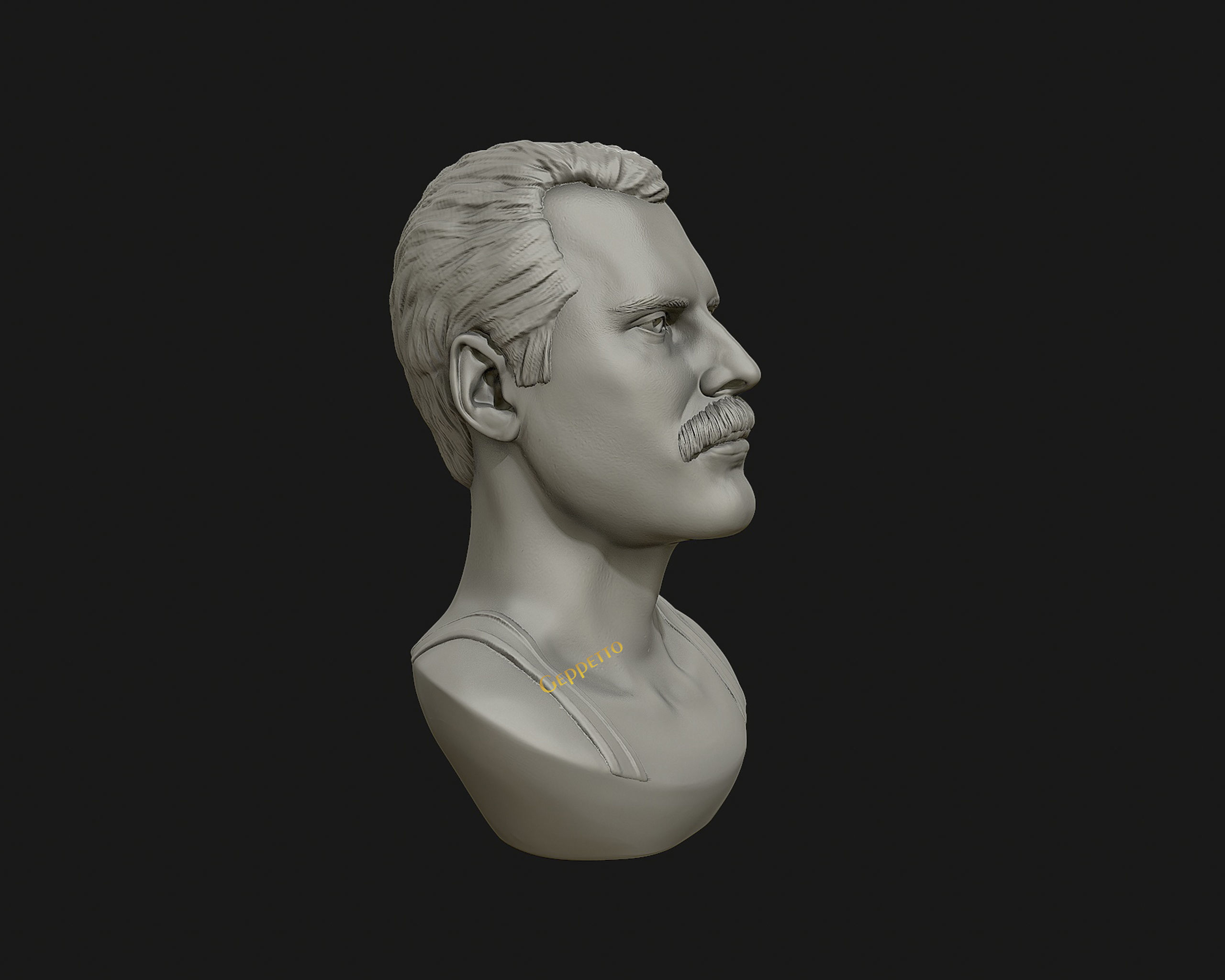 Freddie Mercury 3D printable portrait 3D print model_13