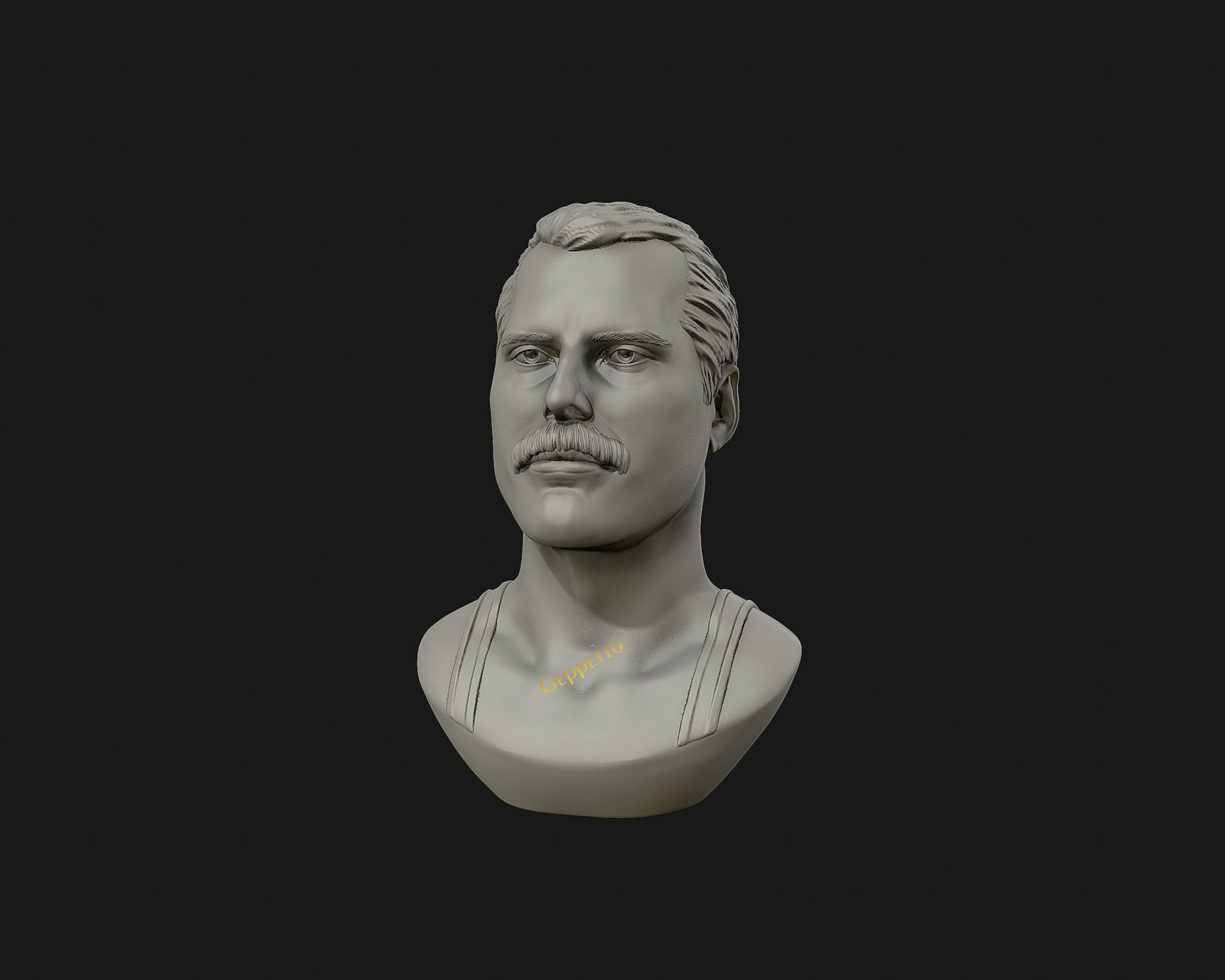Freddie Mercury 3D printable portrait 3D print model_6
