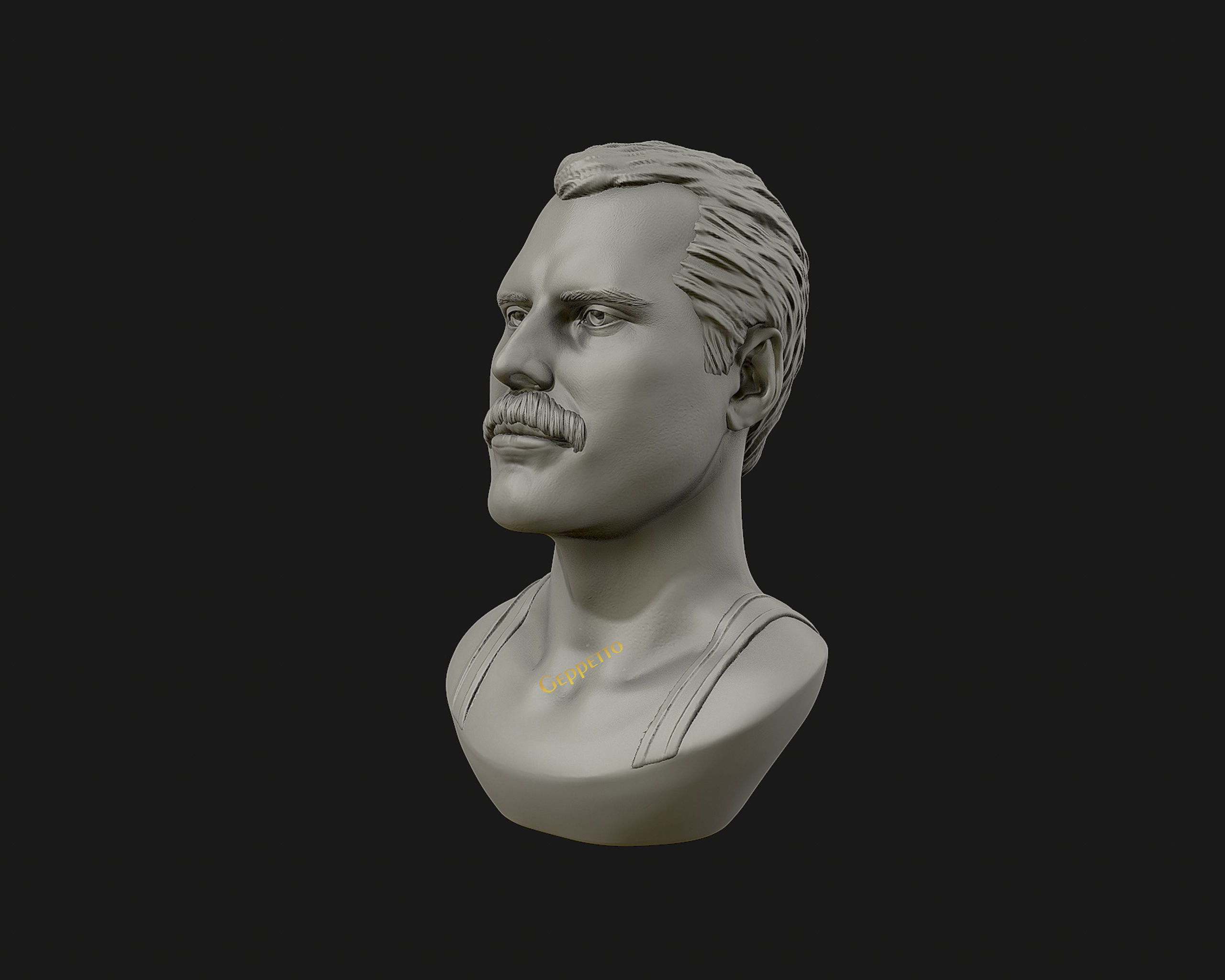 Freddie Mercury 3D printable portrait 3D print model_8