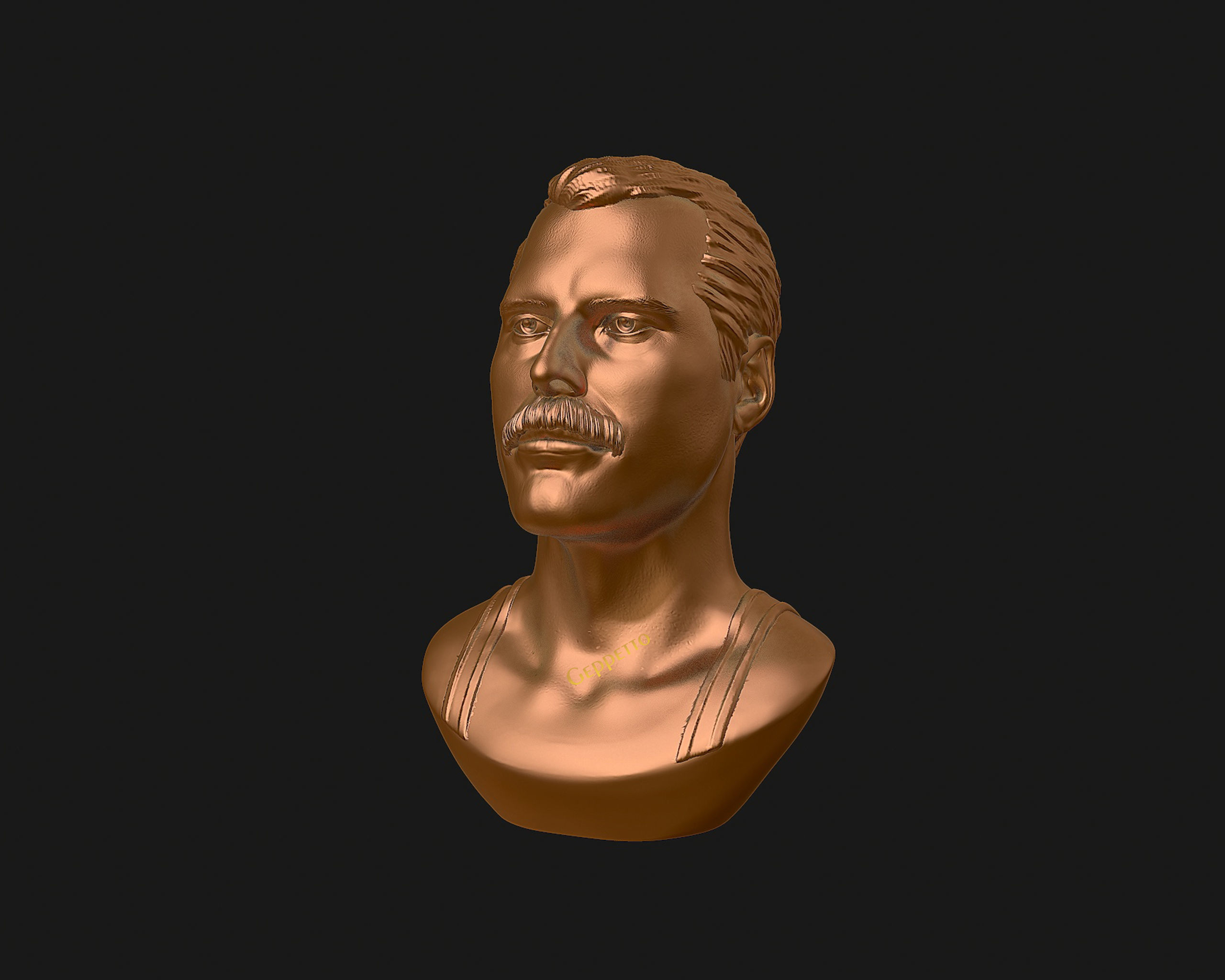 Freddie Mercury 3D printable portrait 3D print model_30