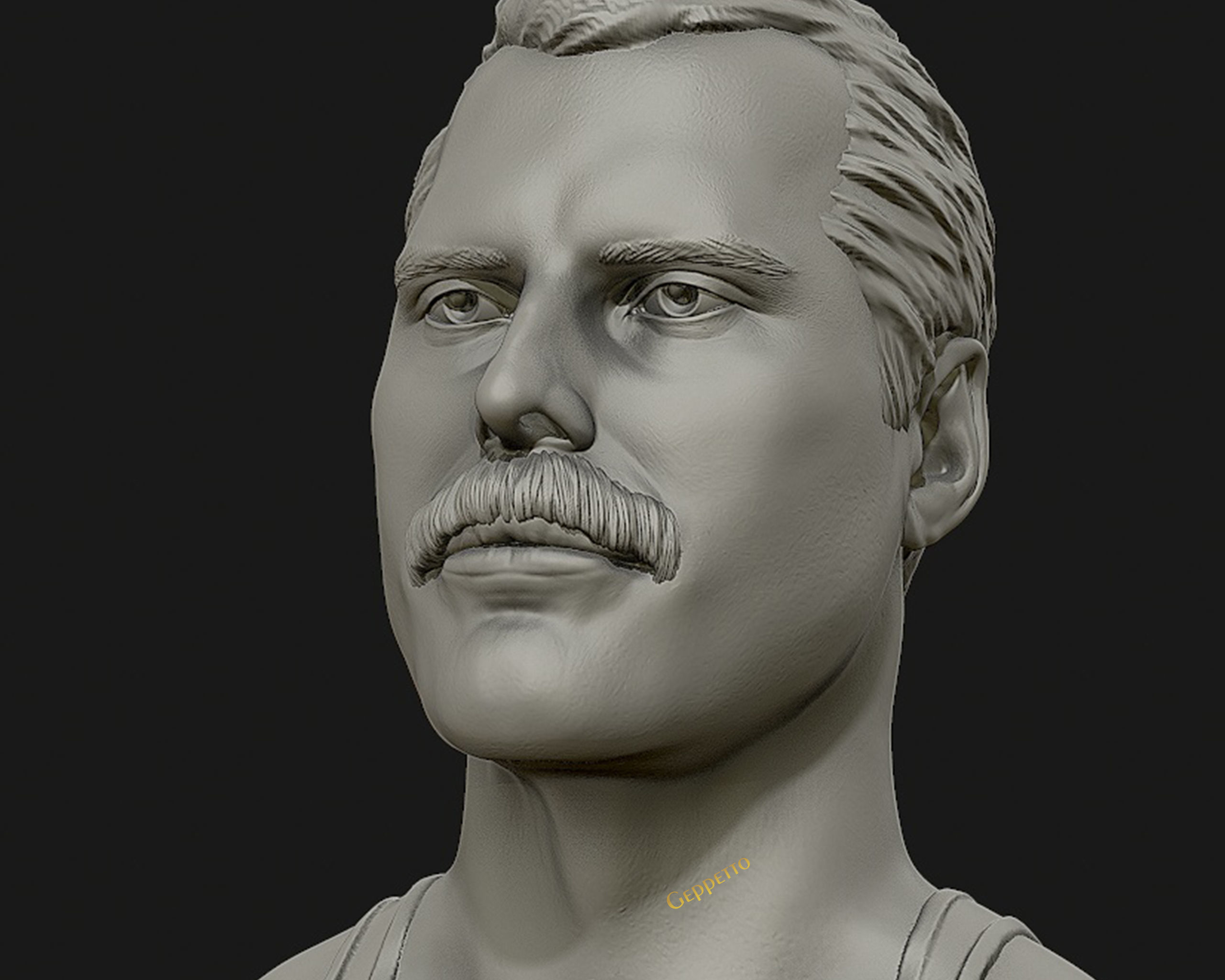 Freddie Mercury 3D printable portrait 3D print model_3