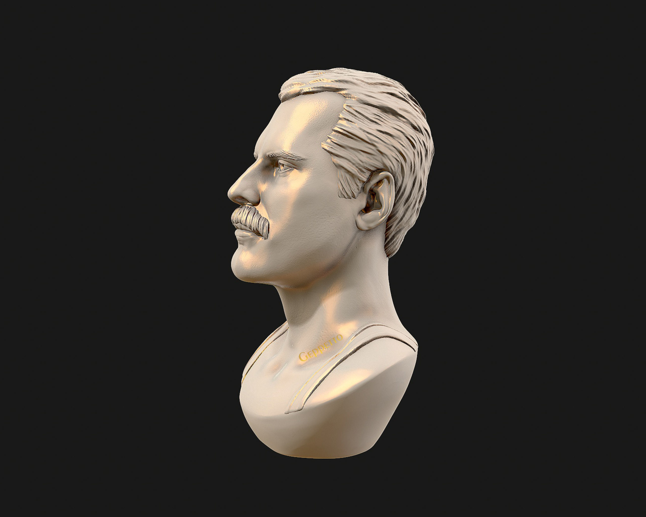 Freddie Mercury 3D printable portrait 3D print model_23