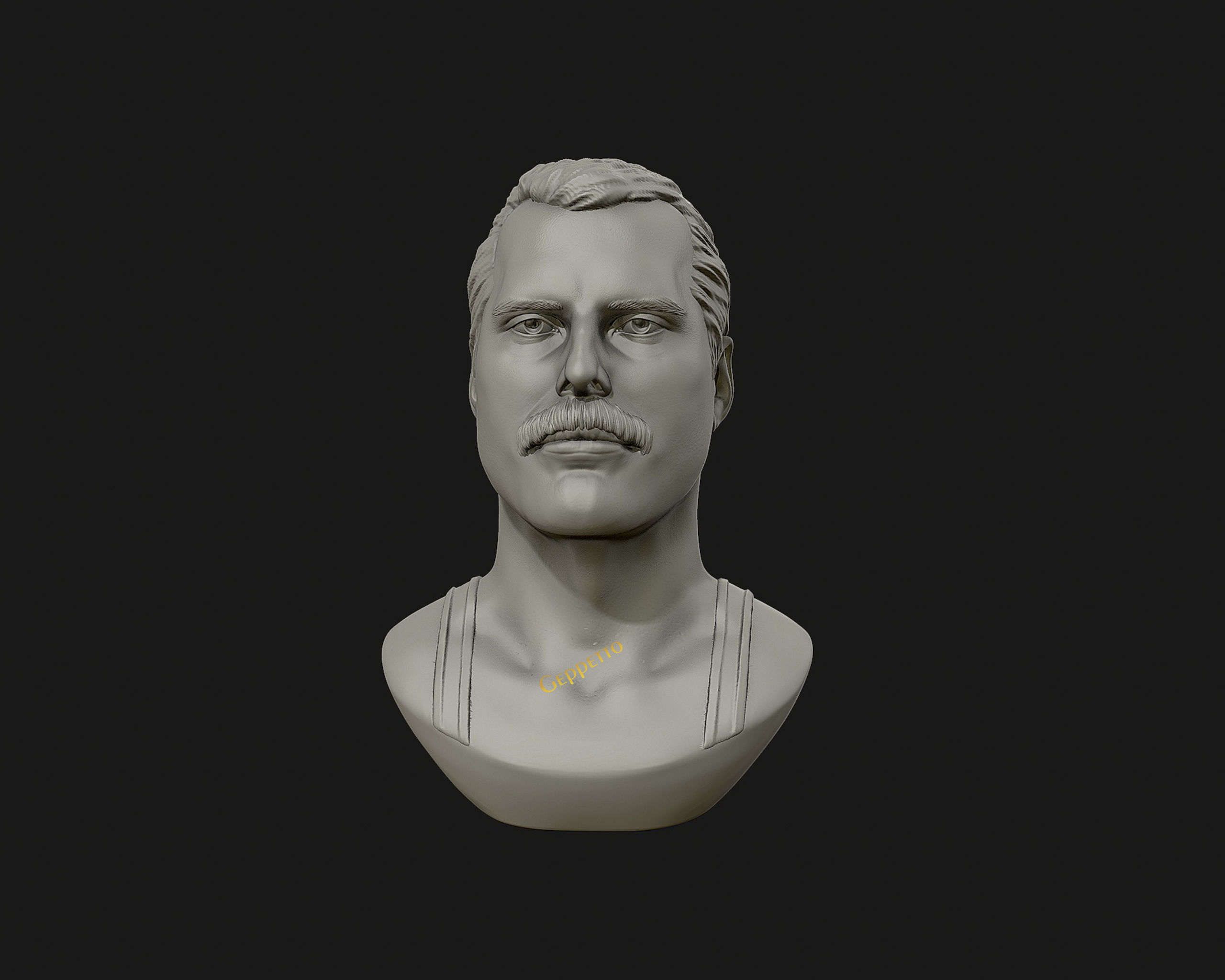 Freddie Mercury 3D printable portrait 3D print model_5