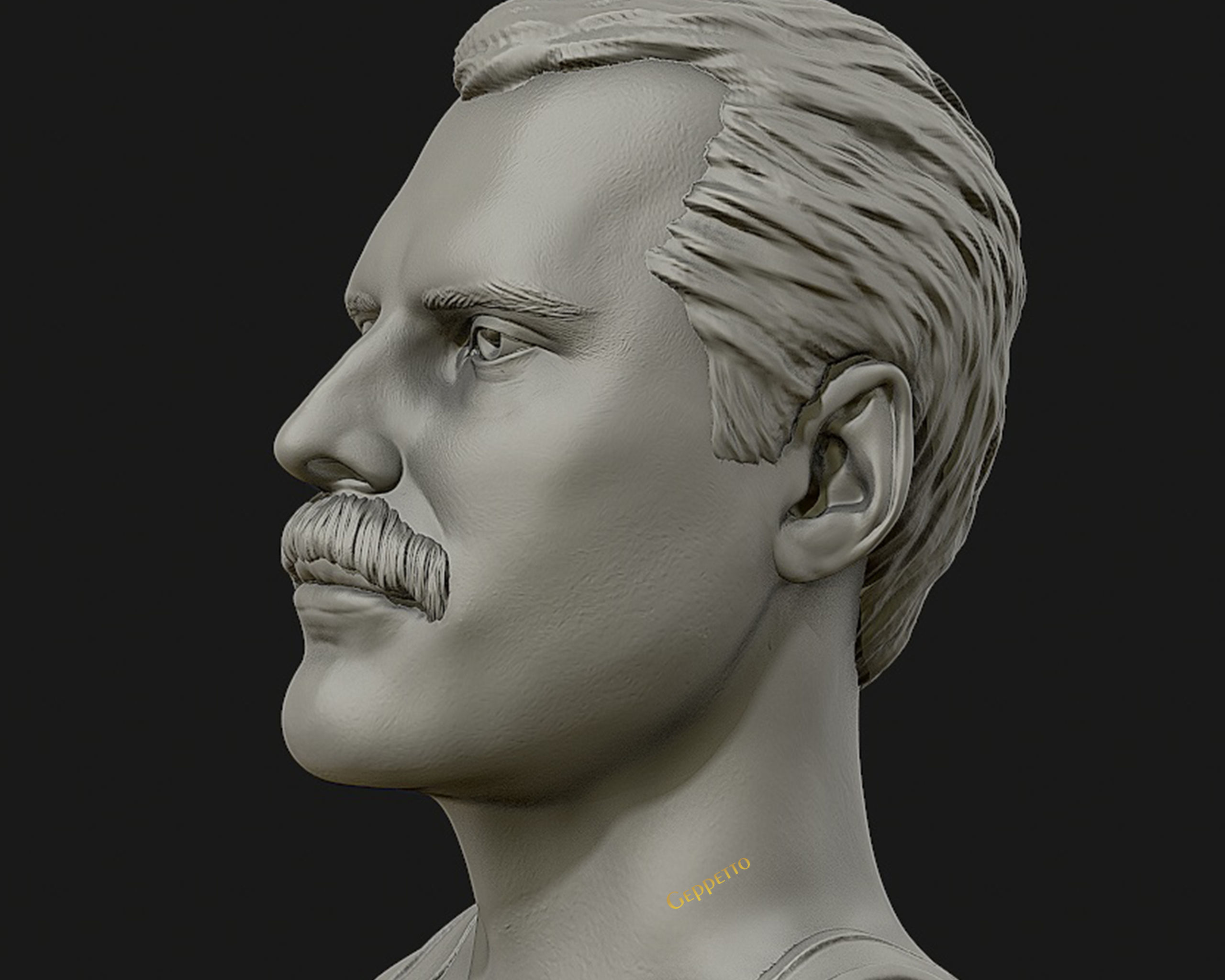 Freddie Mercury 3D printable portrait 3D print model_2