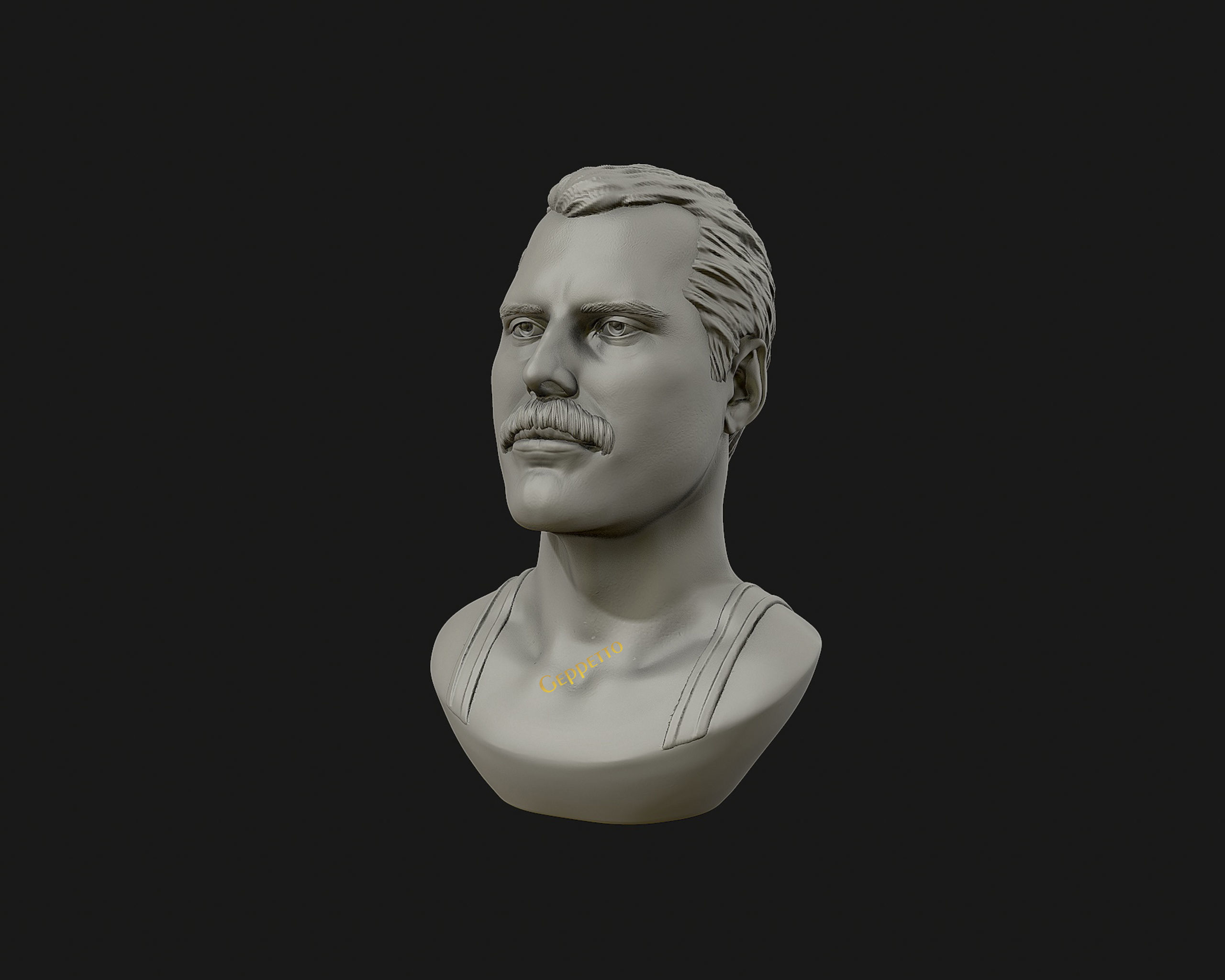 Freddie Mercury 3D printable portrait 3D print model_7