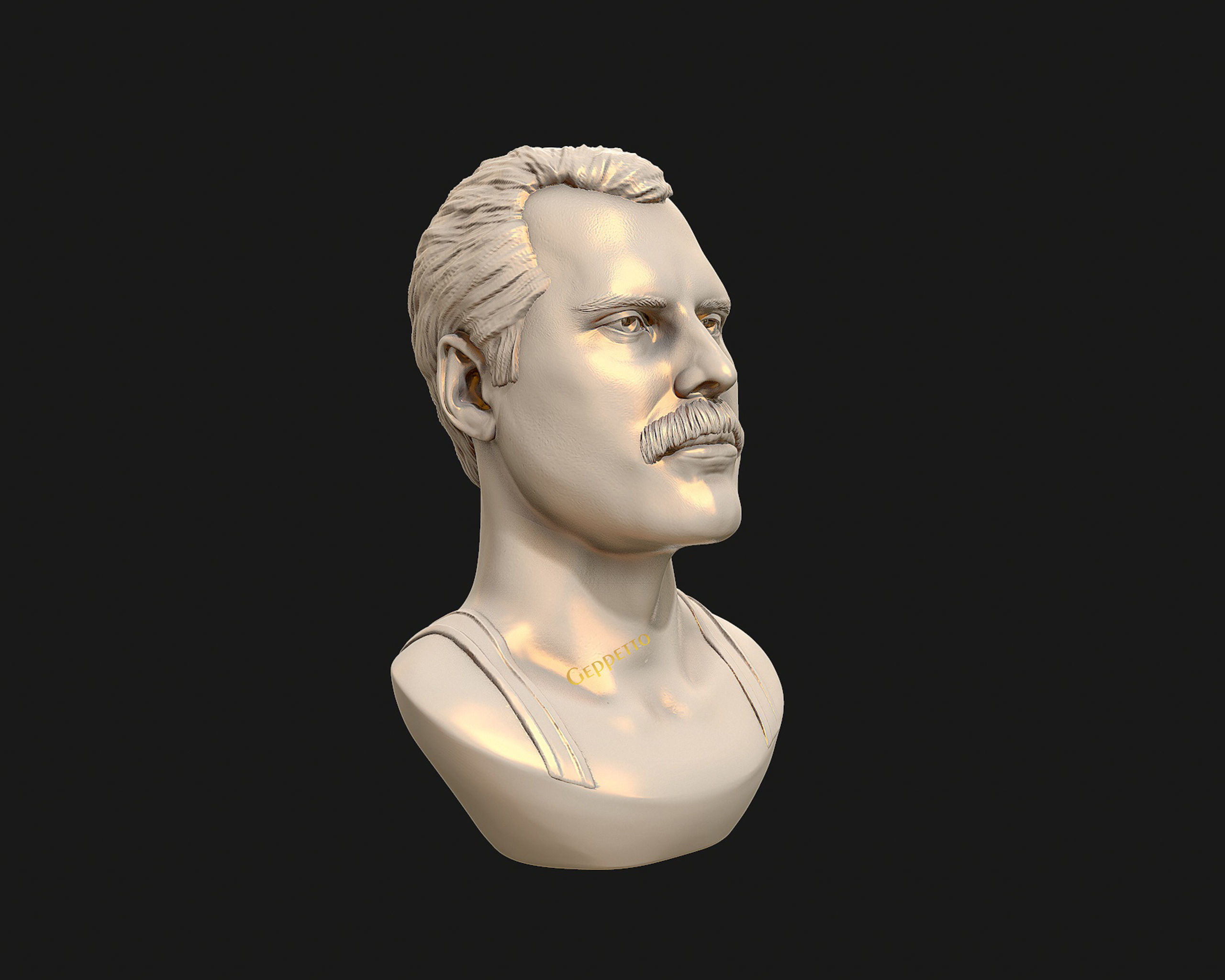 Freddie Mercury 3D printable portrait 3D print model_26
