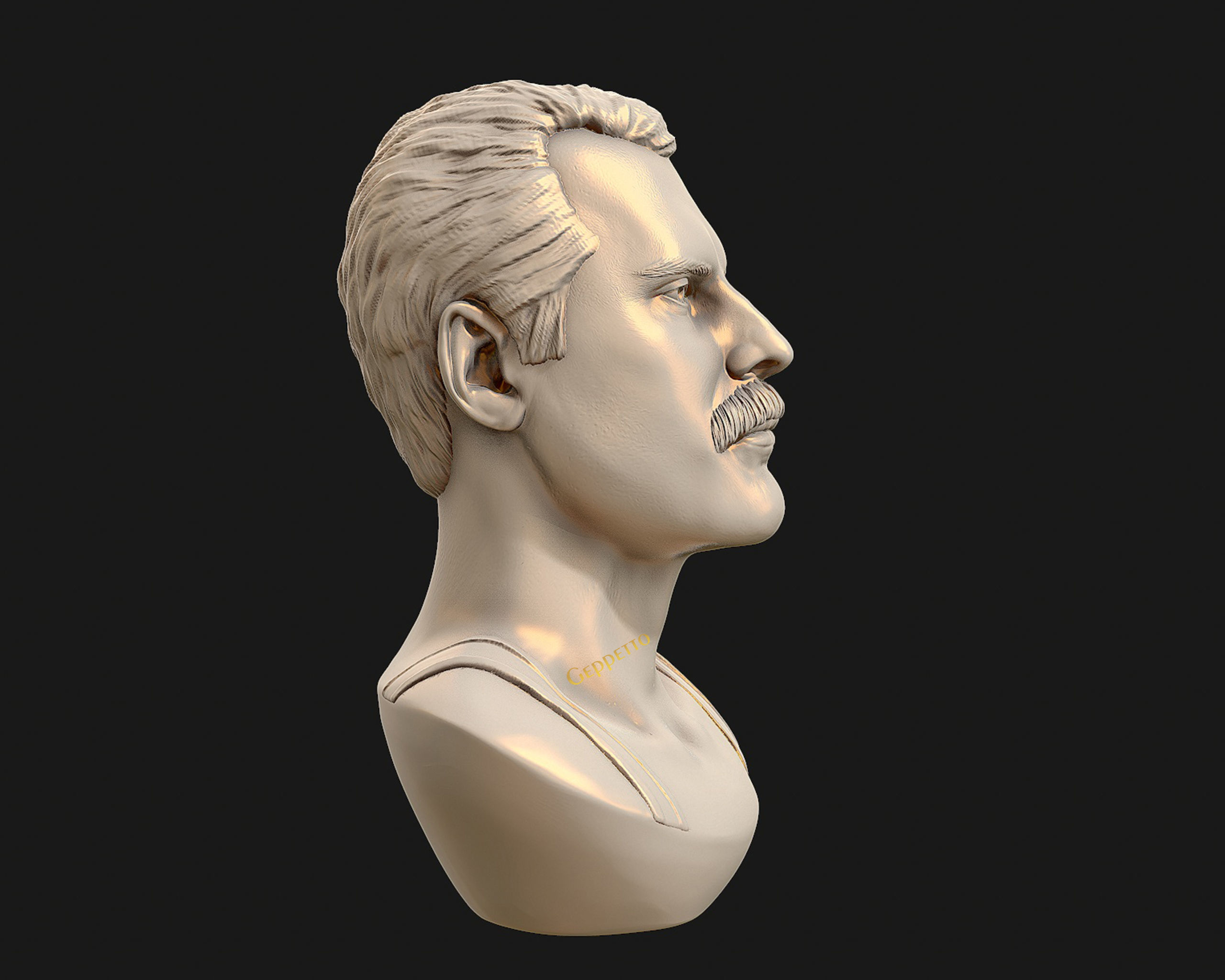 Freddie Mercury 3D printable portrait 3D print model_25
