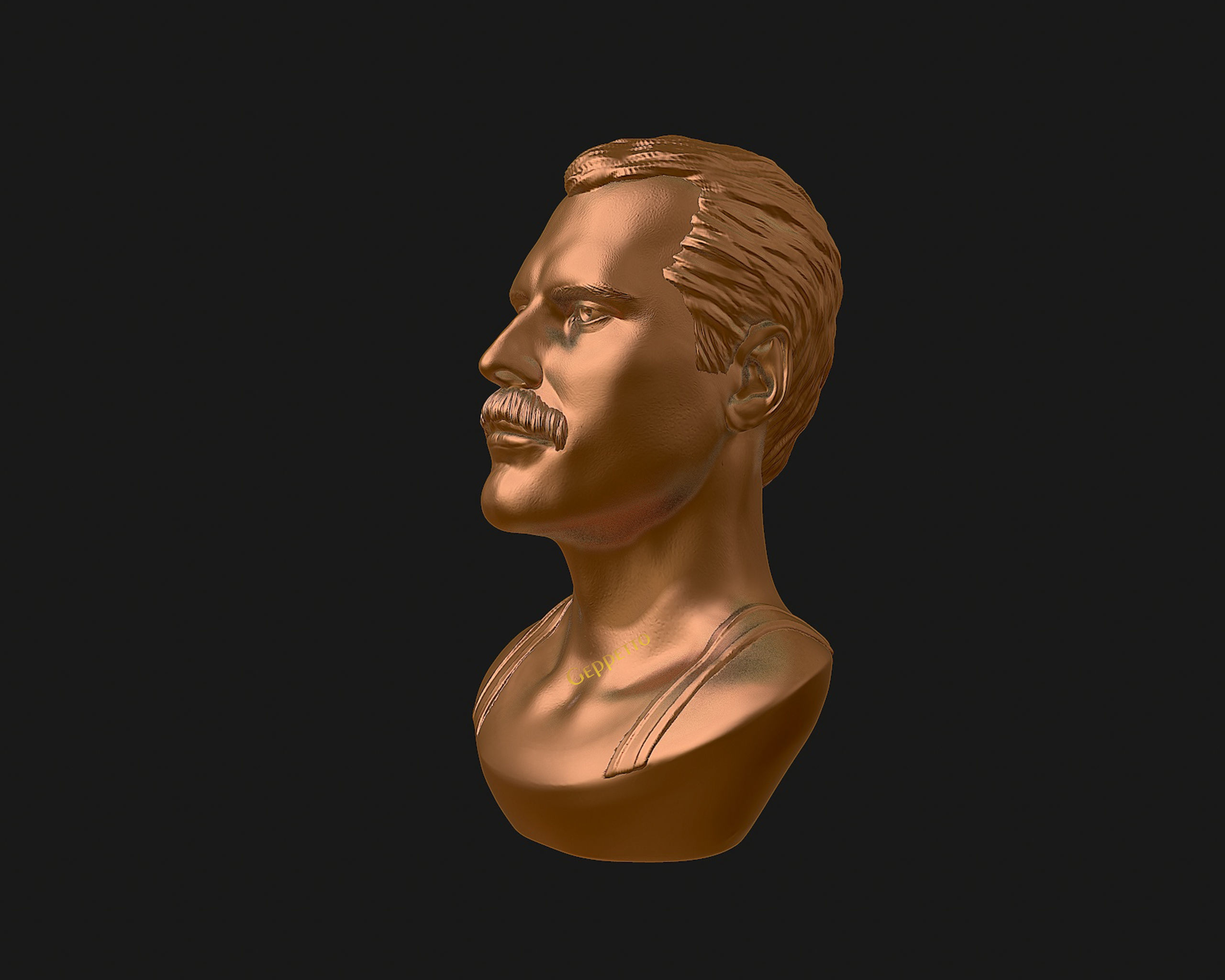 Freddie Mercury 3D printable portrait 3D print model_31