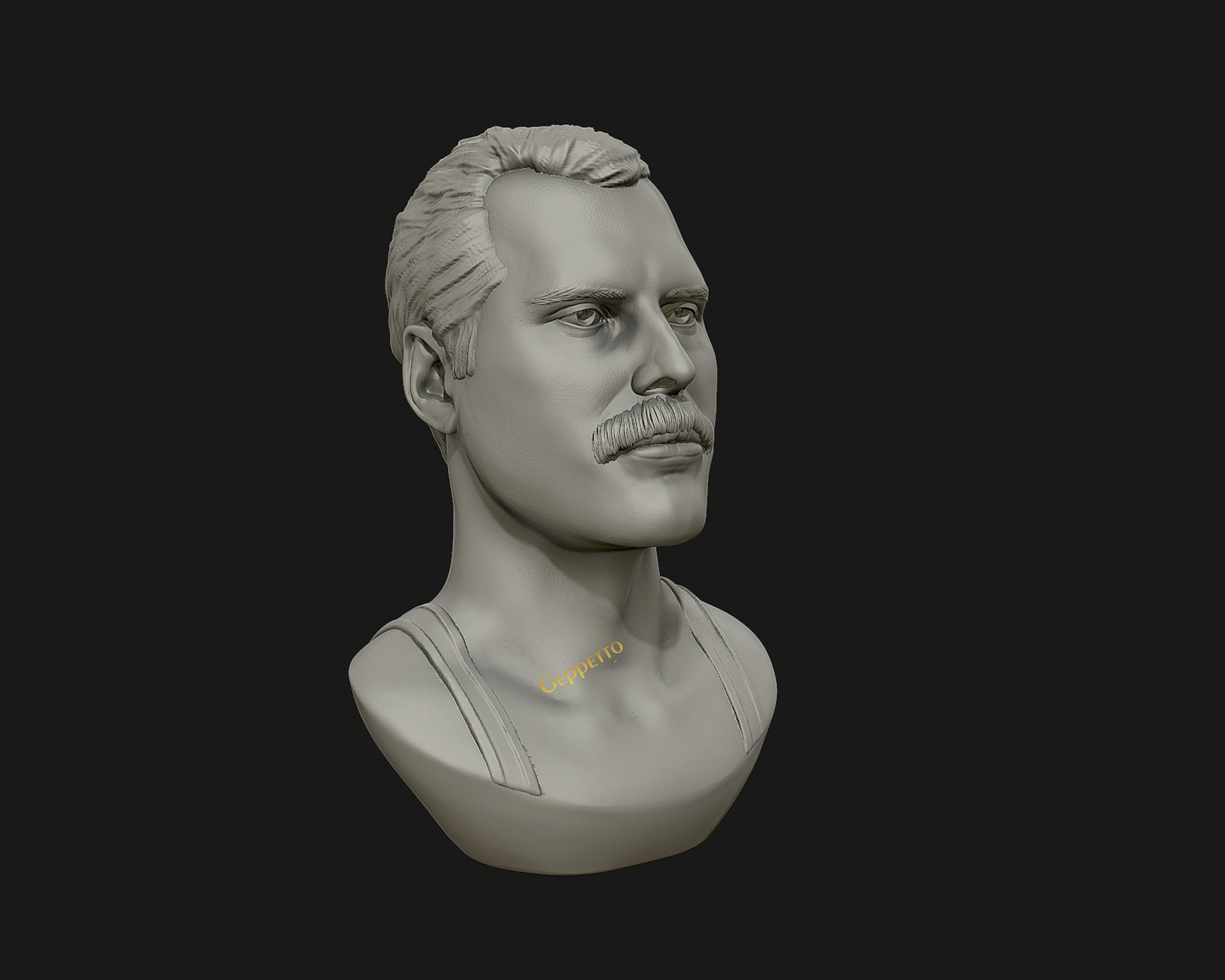 Freddie Mercury 3D printable portrait 3D print model_15