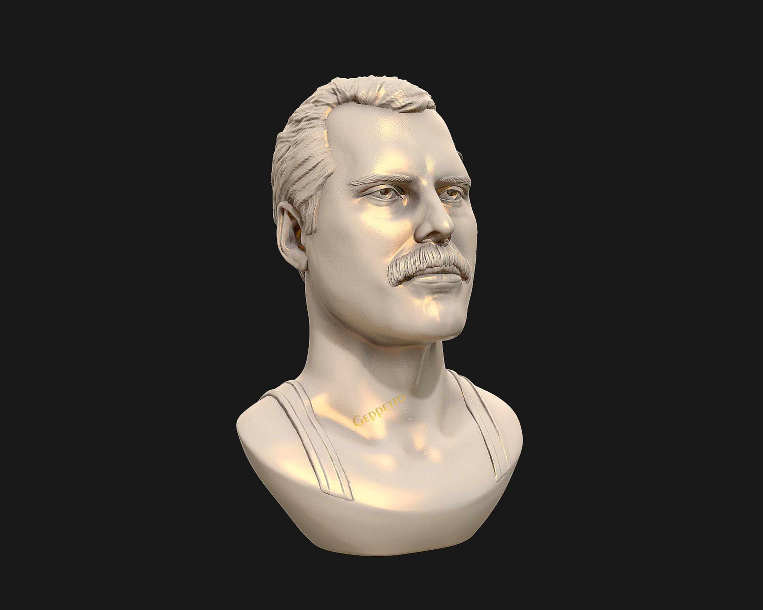 Freddie Mercury 3D printable portrait 3D print model_27