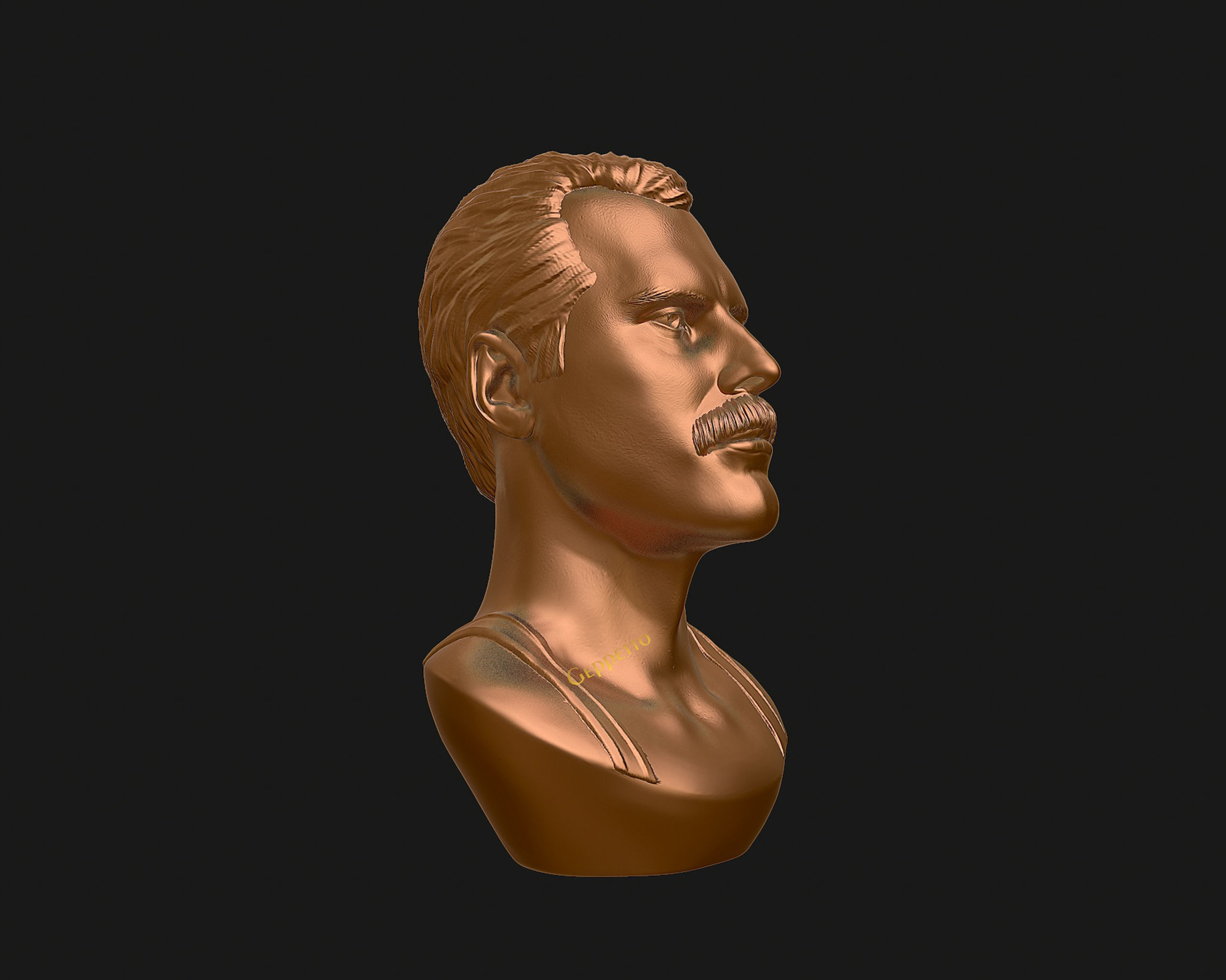Freddie Mercury 3D printable portrait 3D print model_33