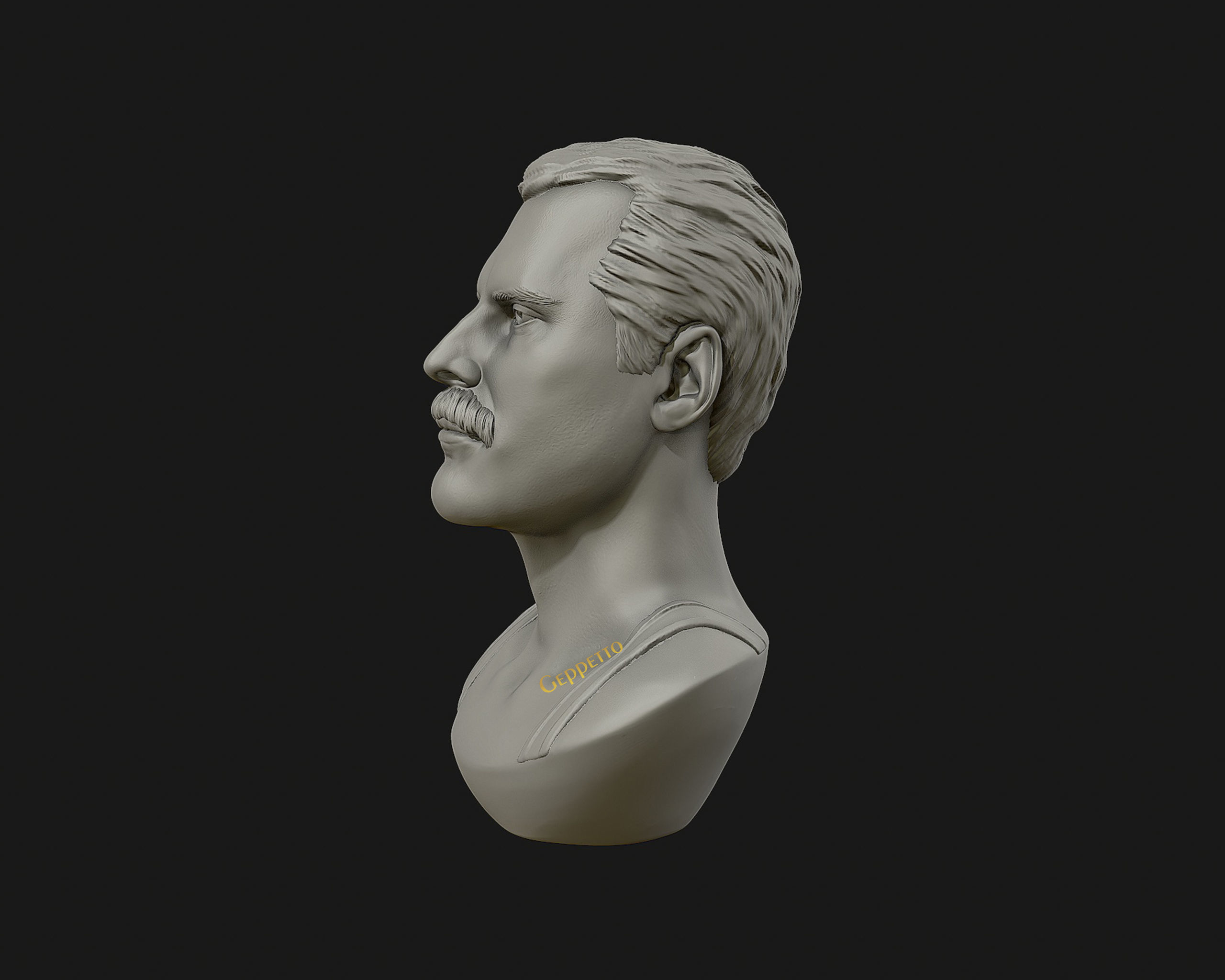 Freddie Mercury 3D printable portrait 3D print model_10