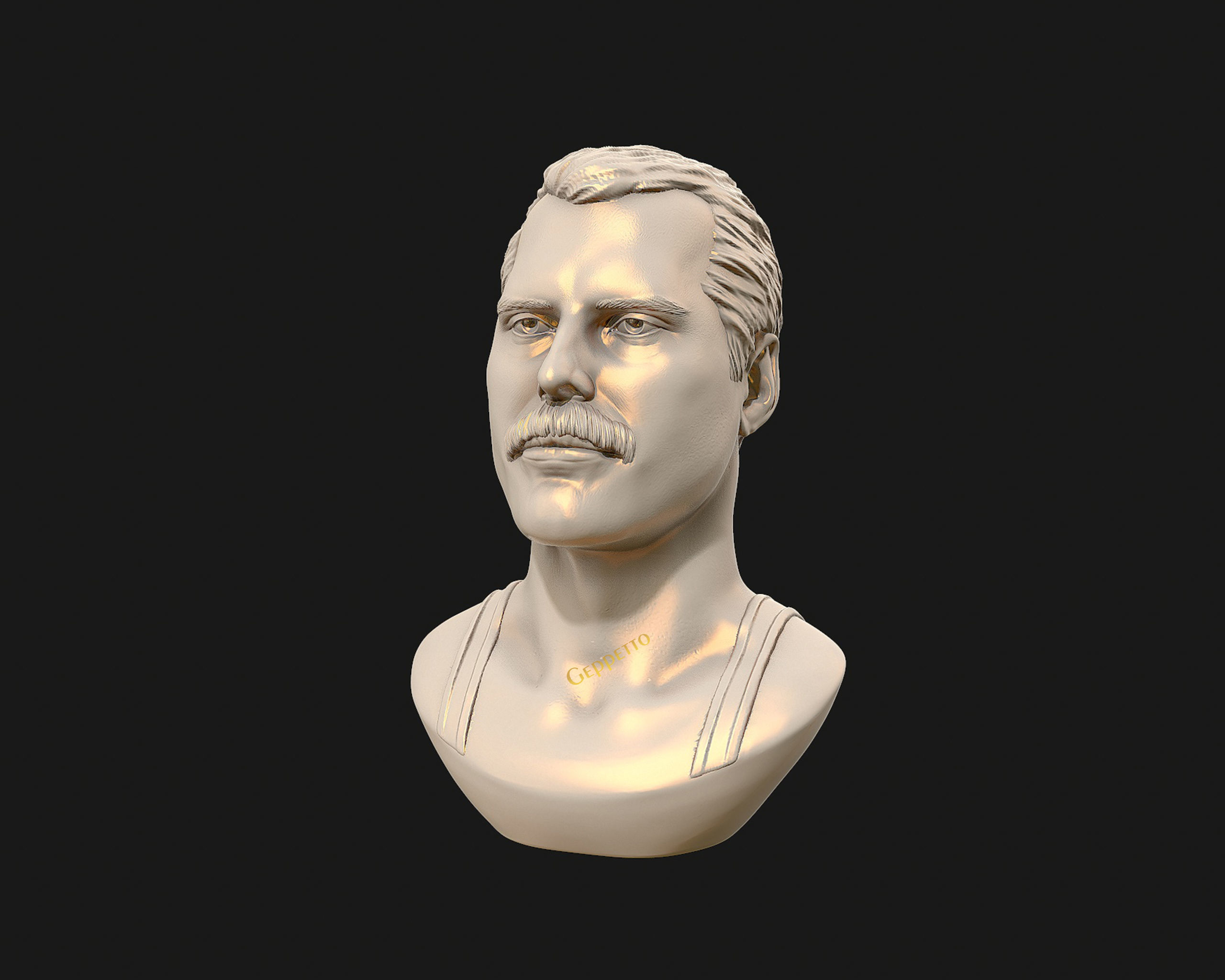 Freddie Mercury 3D printable portrait 3D print model_20