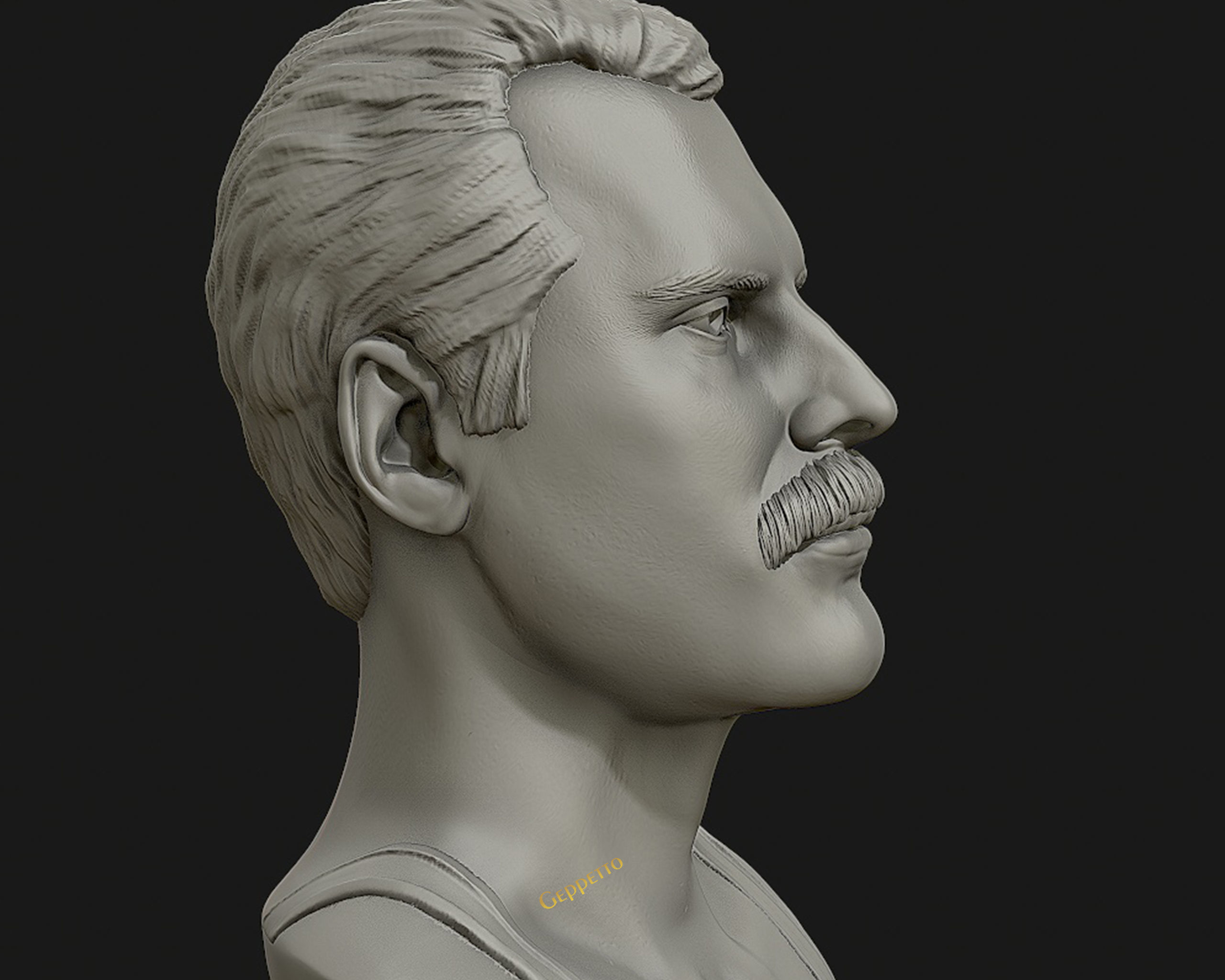 Freddie Mercury 3D printable portrait 3D print model_4
