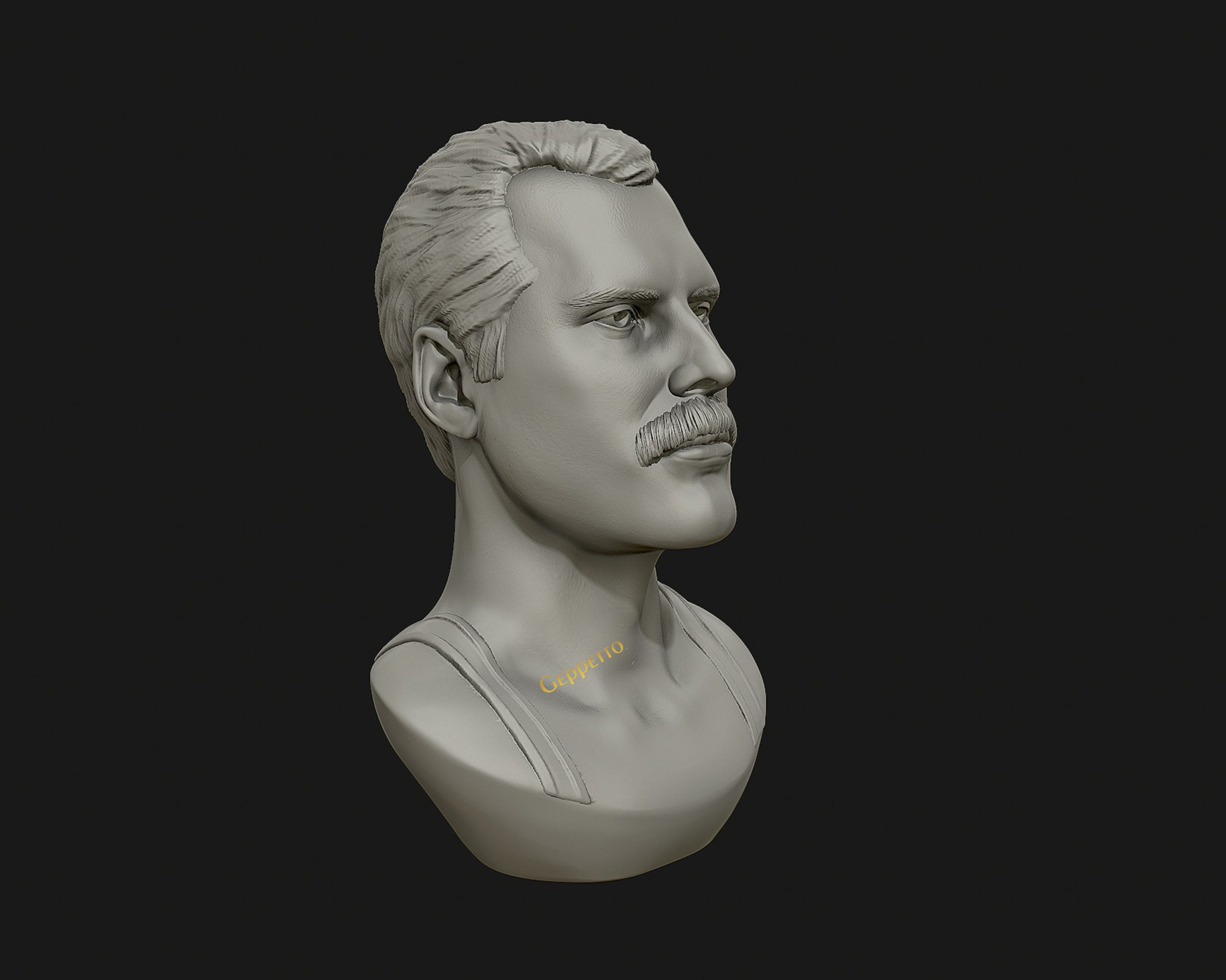 Freddie Mercury 3D printable portrait 3D print model_14