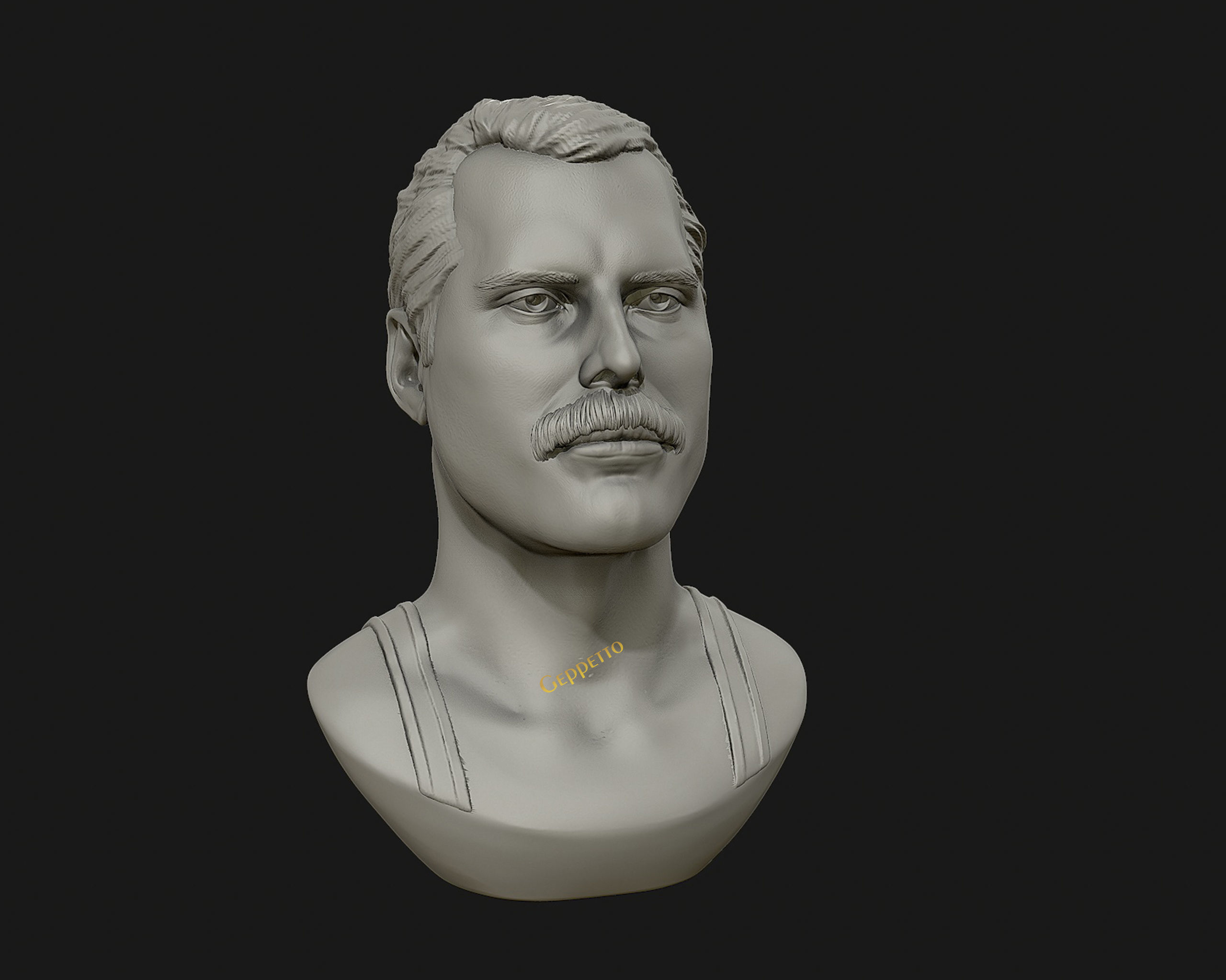 Freddie Mercury 3D printable portrait 3D print model_17