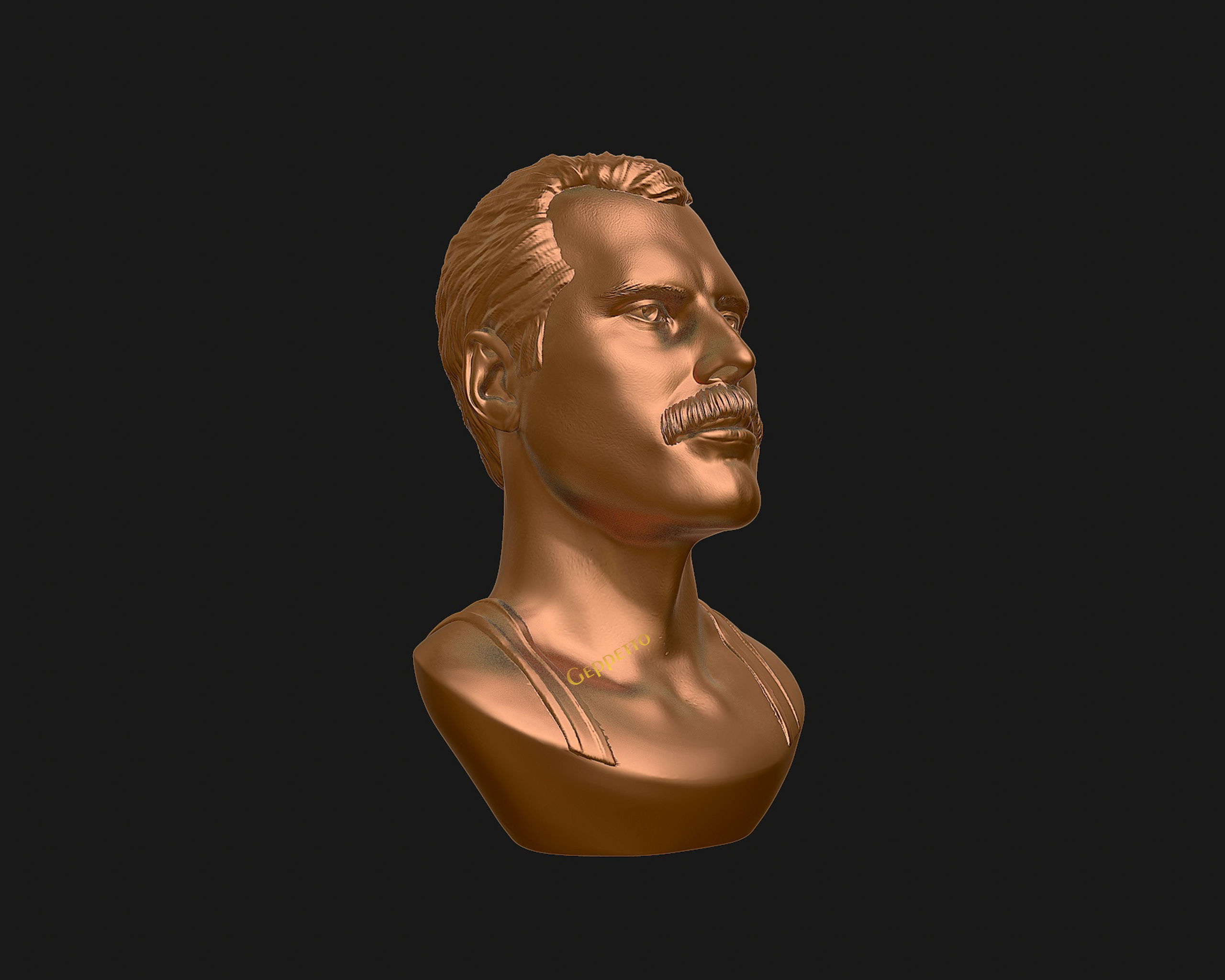 Freddie Mercury 3D printable portrait 3D print model_32