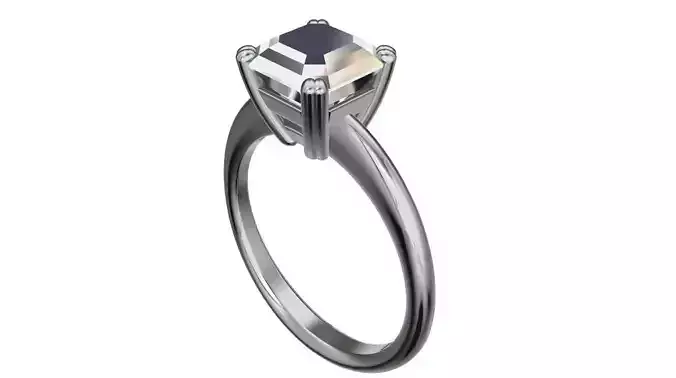 p37ring engagement ring with square cut diamond
