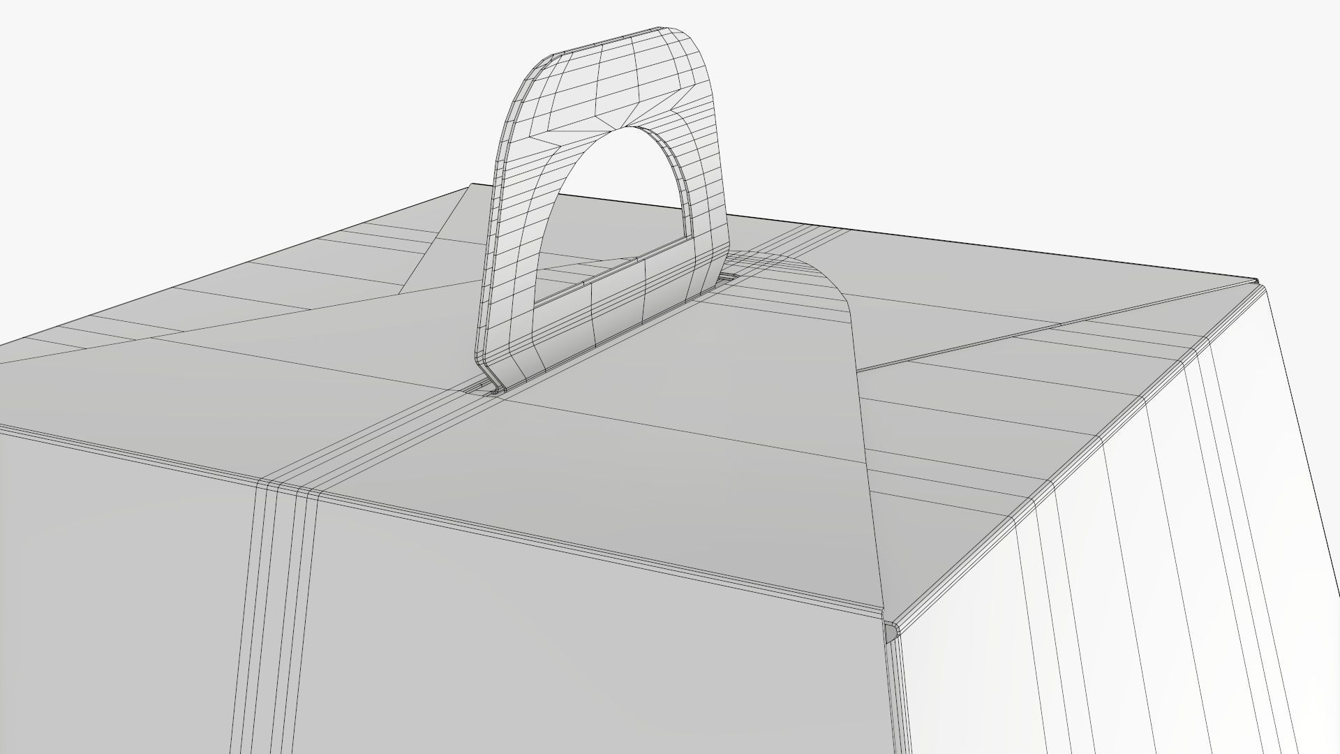 Birthday cake carrier corrugated cardboard box 3D model_8