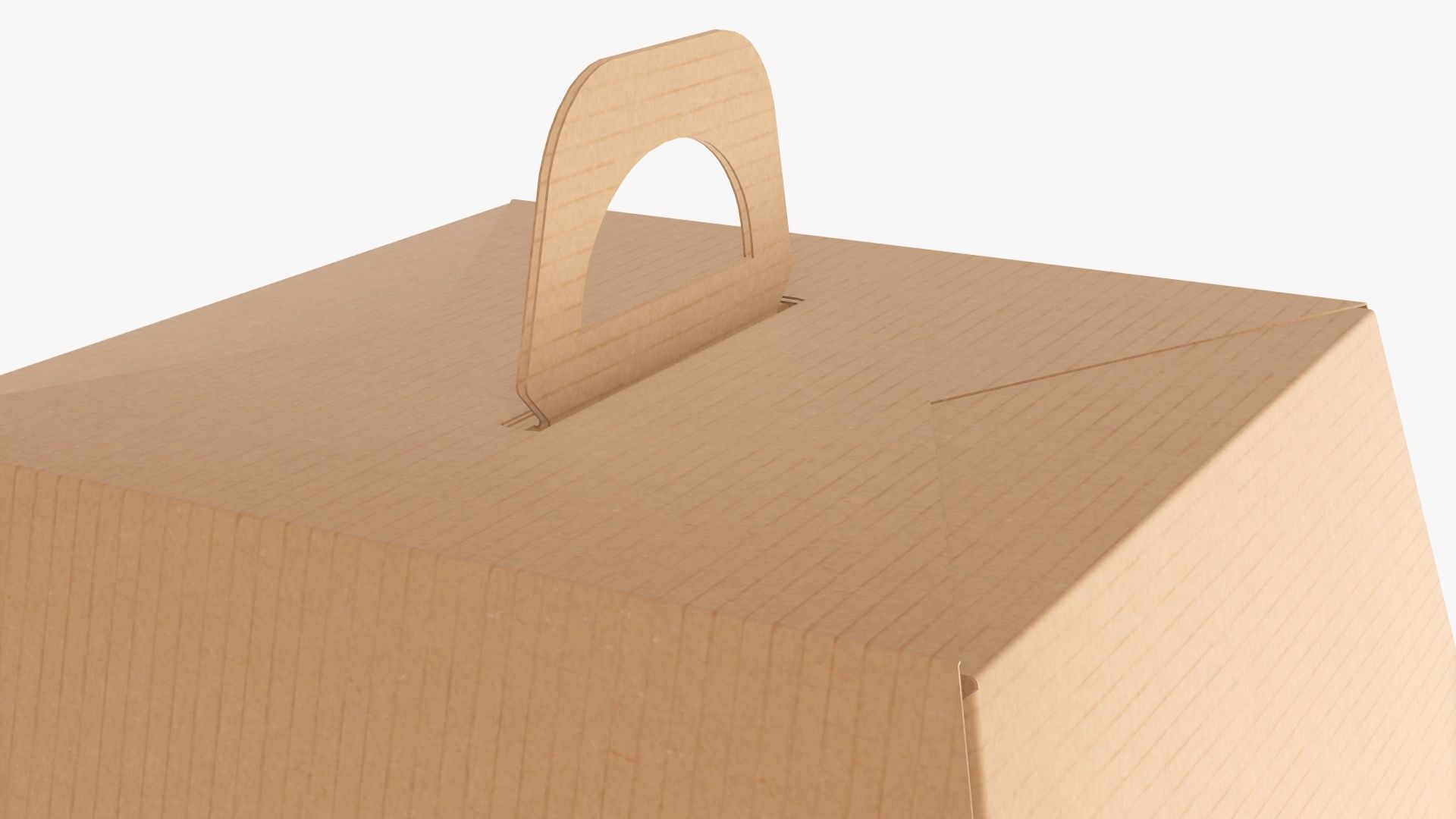 Birthday cake carrier corrugated cardboard box 3D model_3