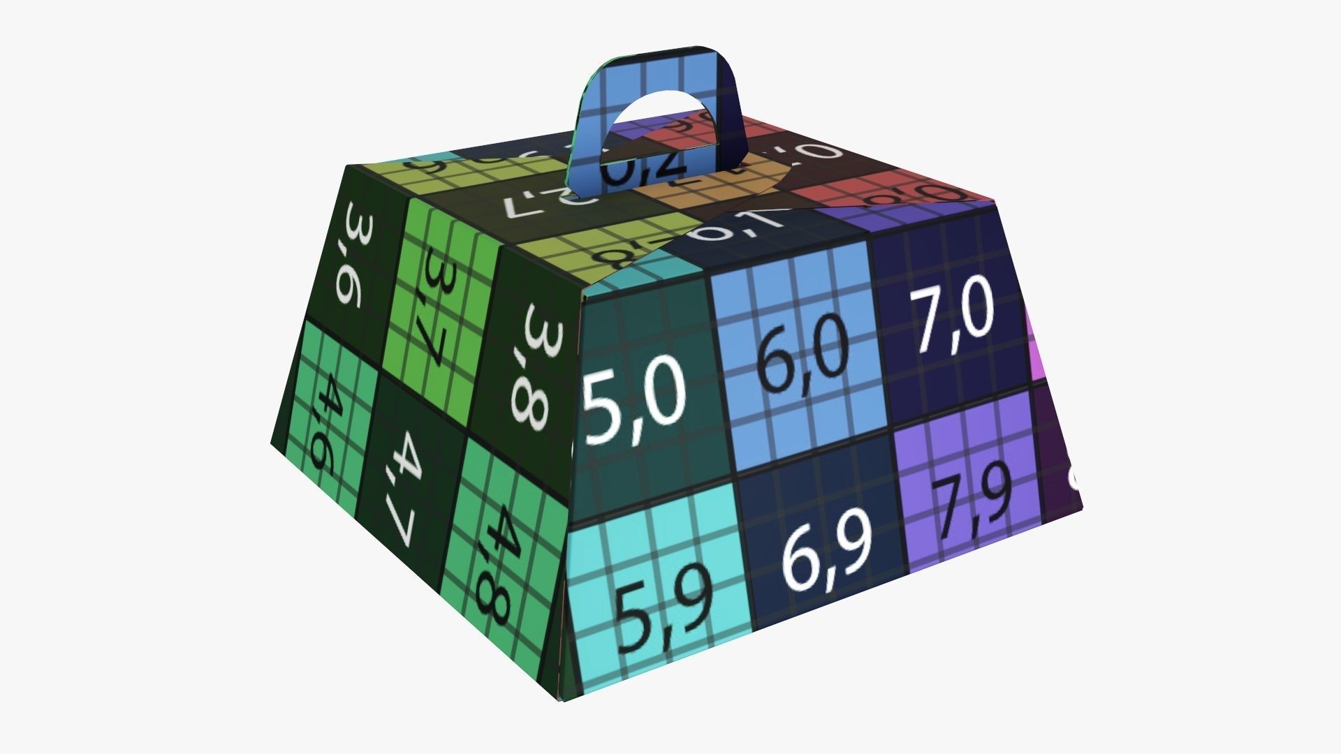 Birthday cake carrier corrugated cardboard box 3D model_10