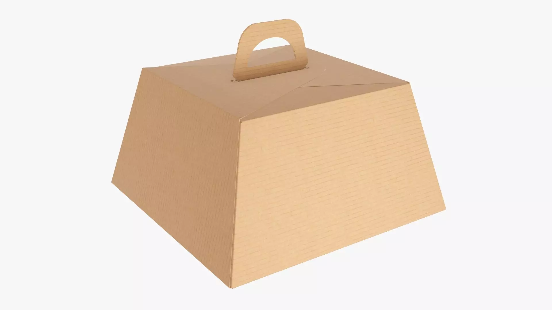 Birthday cake carrier corrugated cardboard box 3D model_0